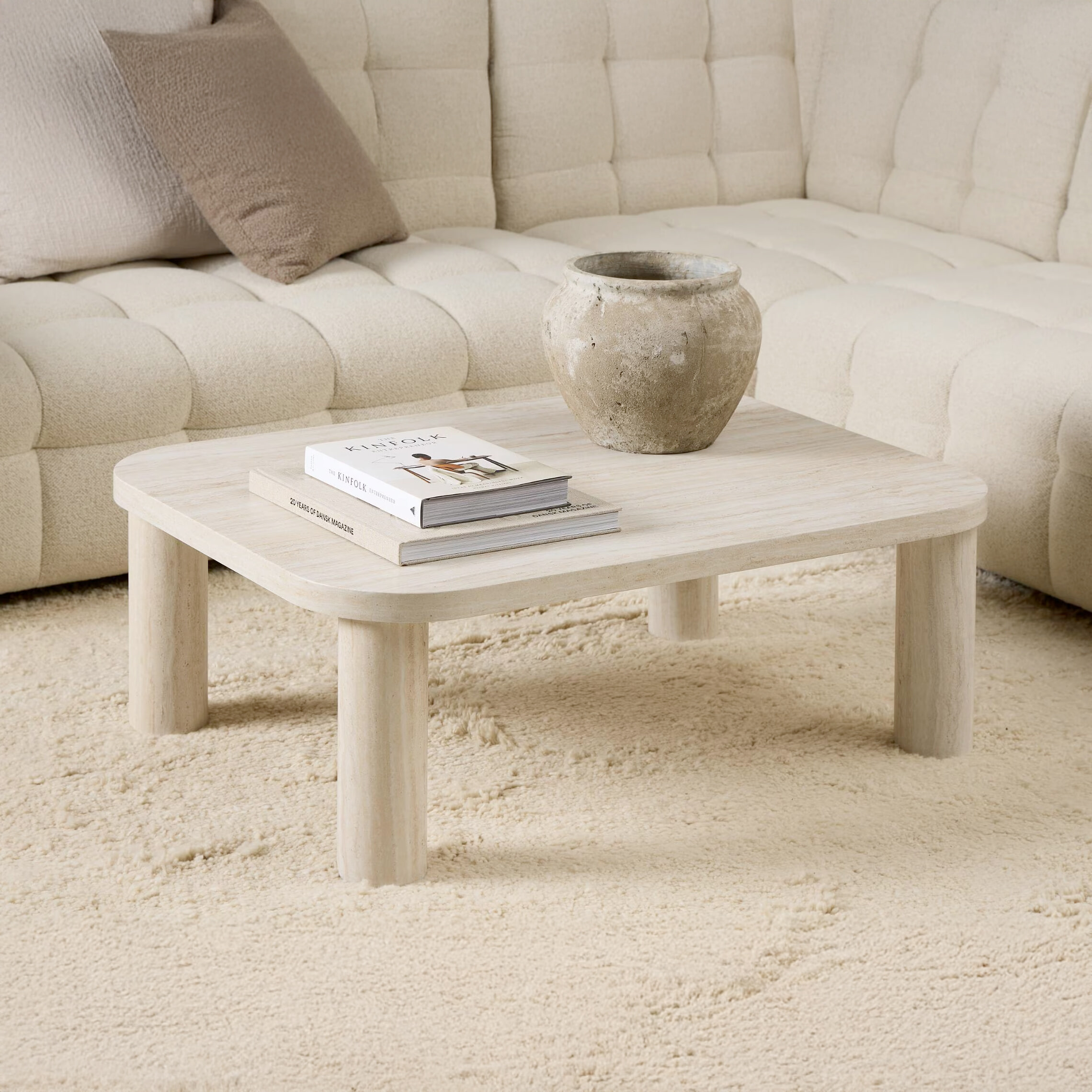 Bendt Salontafel Joaquim Travertin look, 100 x 75cm
