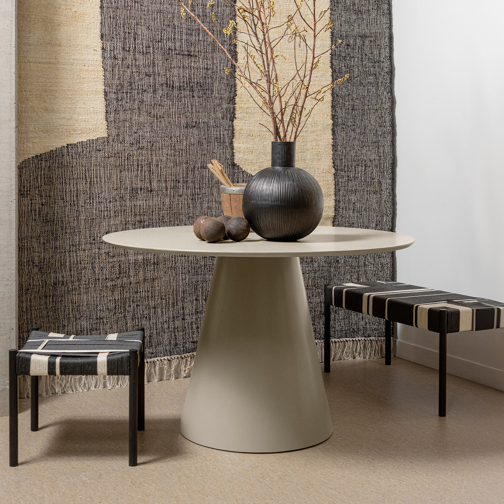 WOOOD Ronde Eettafel Jorre 120cm - Antique Beige - Exclusive