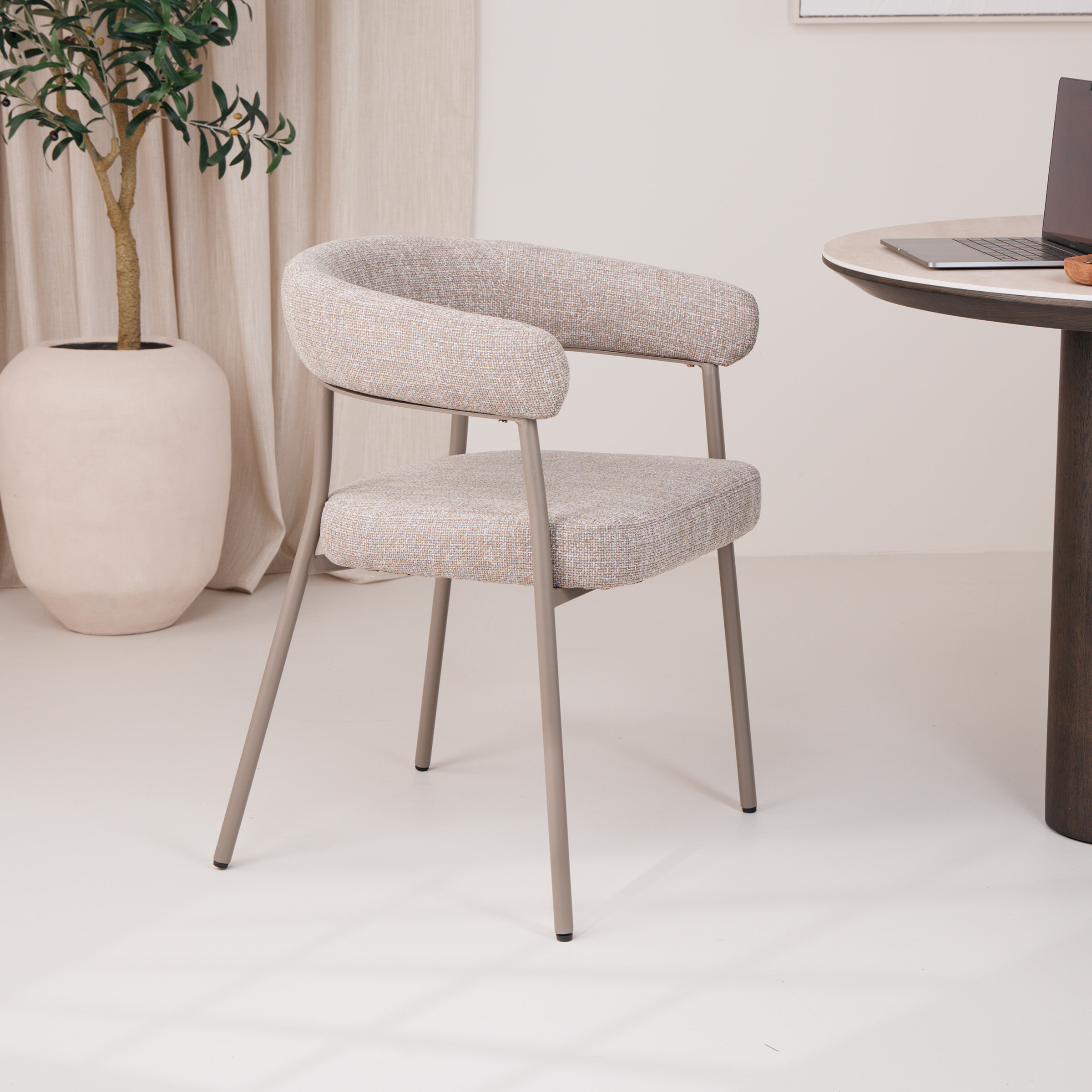 By-Boo Eetkamerstoel 'Yovi' kleur Taupe