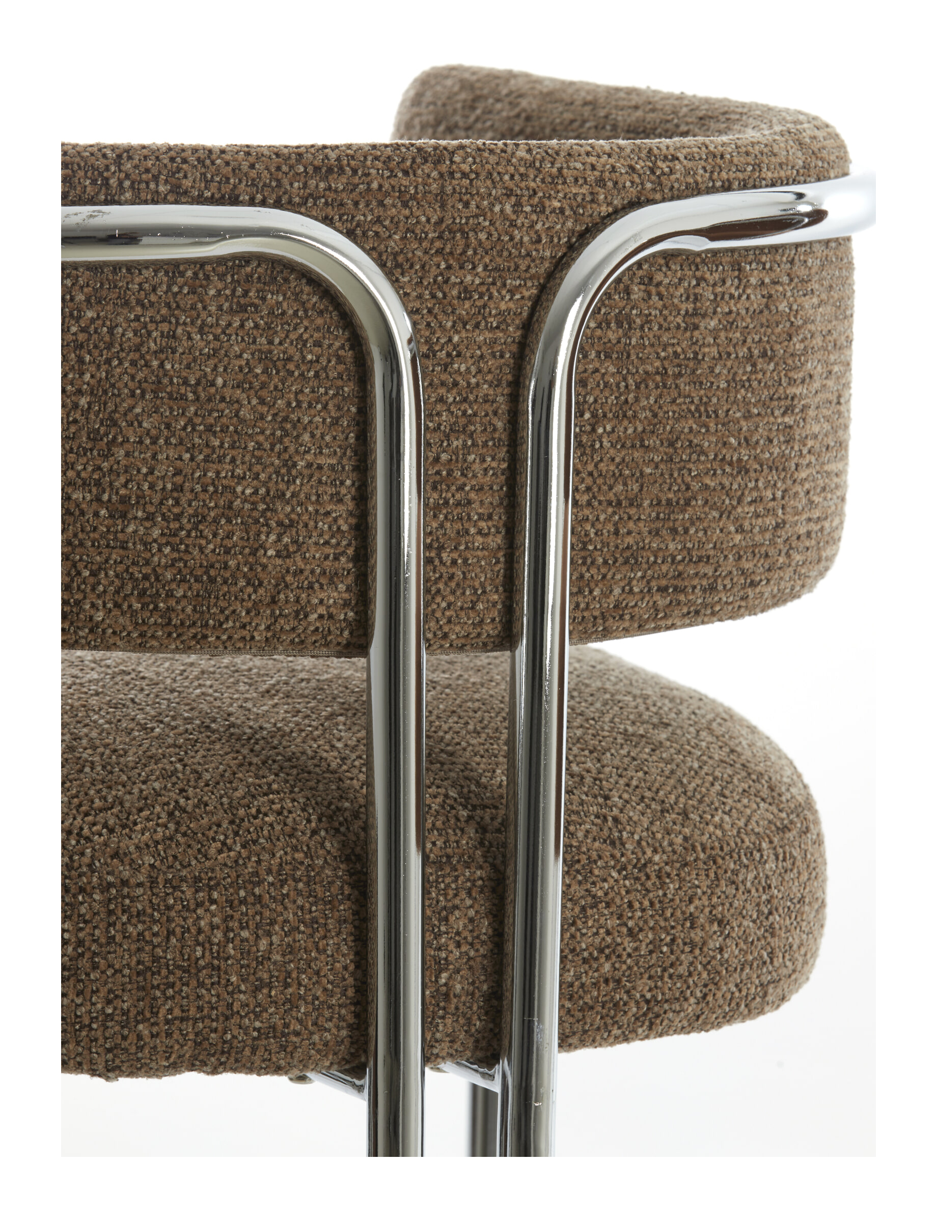 Light & Living Eetkamerstoel 'Adante' Buisframe chroom, kleur Donkerbruin