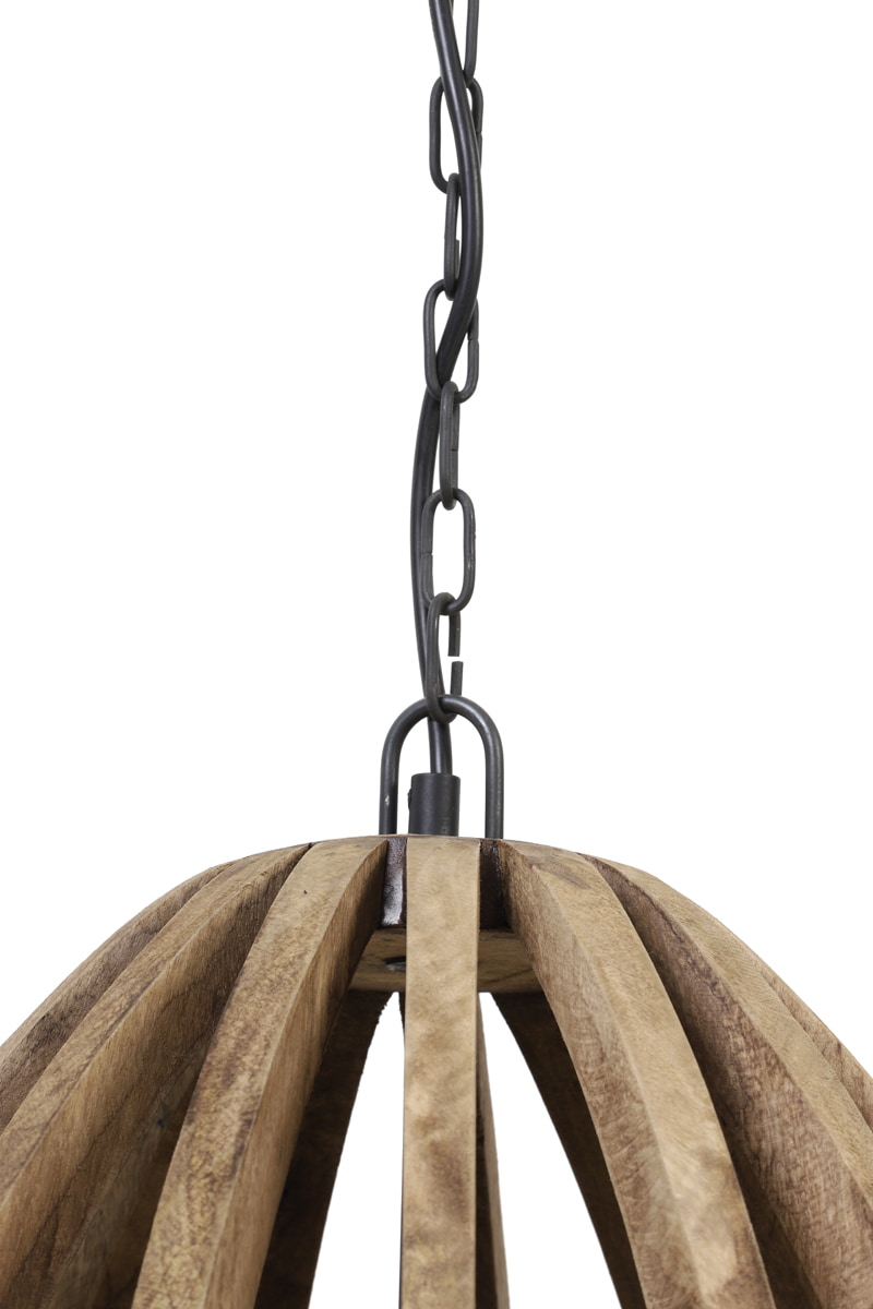 Light & Living Hanglamp 'Haranka' 38cm, Mangohout, kleur Chocoladebruin
