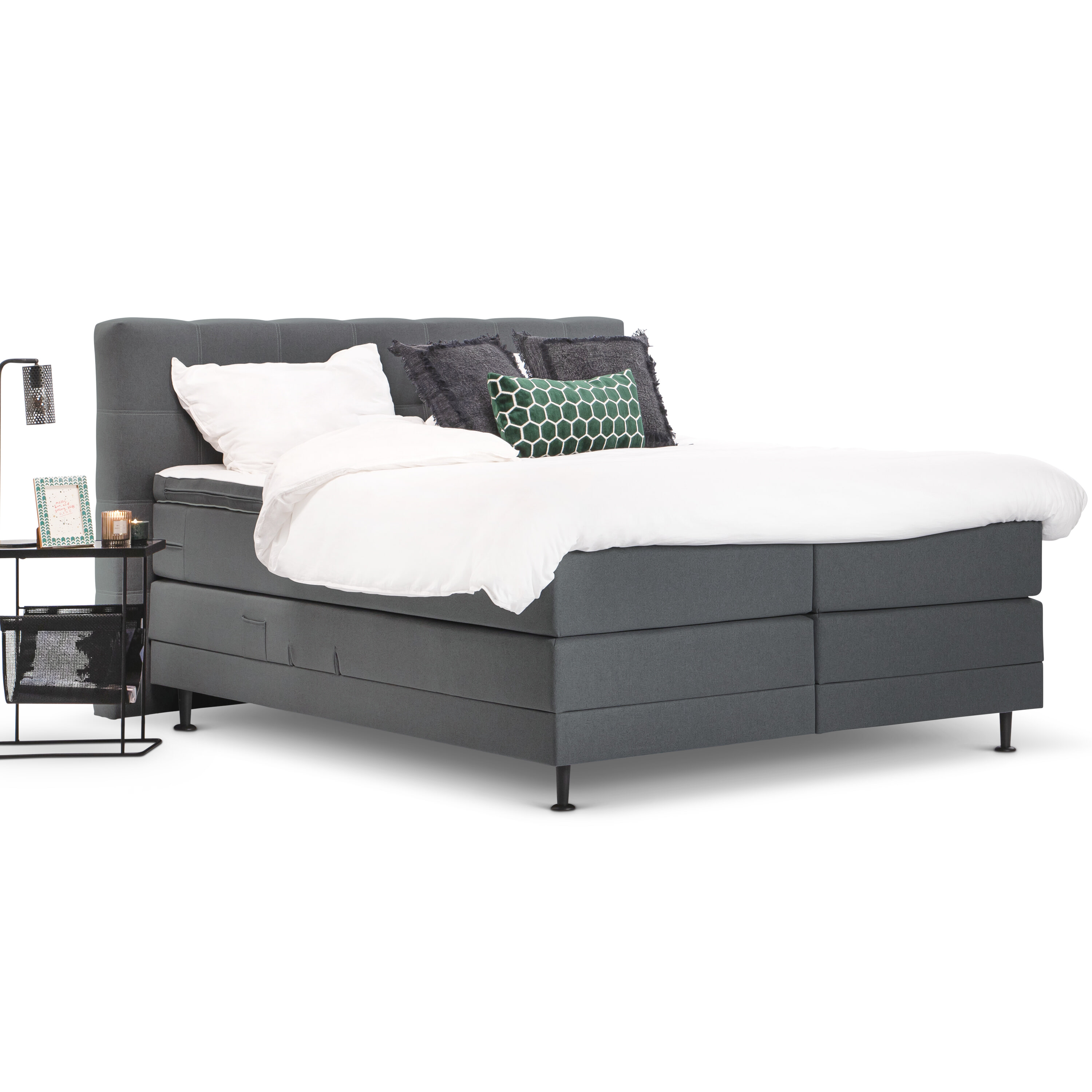Sohome Boxspring 'Louis'-Donkergrijs-180 x 210 cm-Vlak Sohome Boxspring 'Louis'-Donkergrijs-180 x 210 cm-Vlak