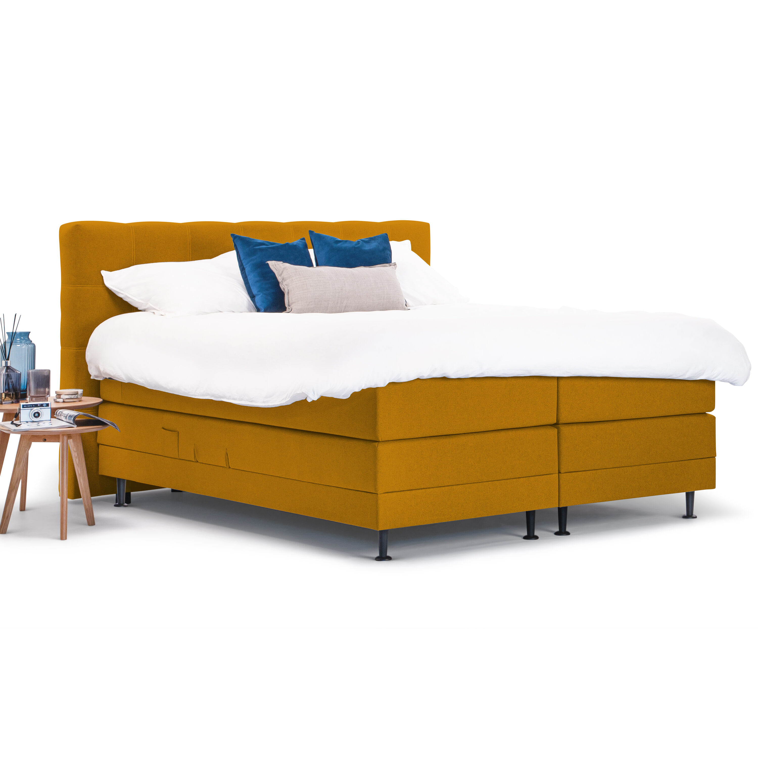 Sohome Boxspring 'Louis'-Mosterdgeel-140 x 200 cm-Elektrisch verstelbaar Sohome Boxspring 'Louis'-Mosterdgeel-140 x 200 cm-Elektrisch verstelbaar