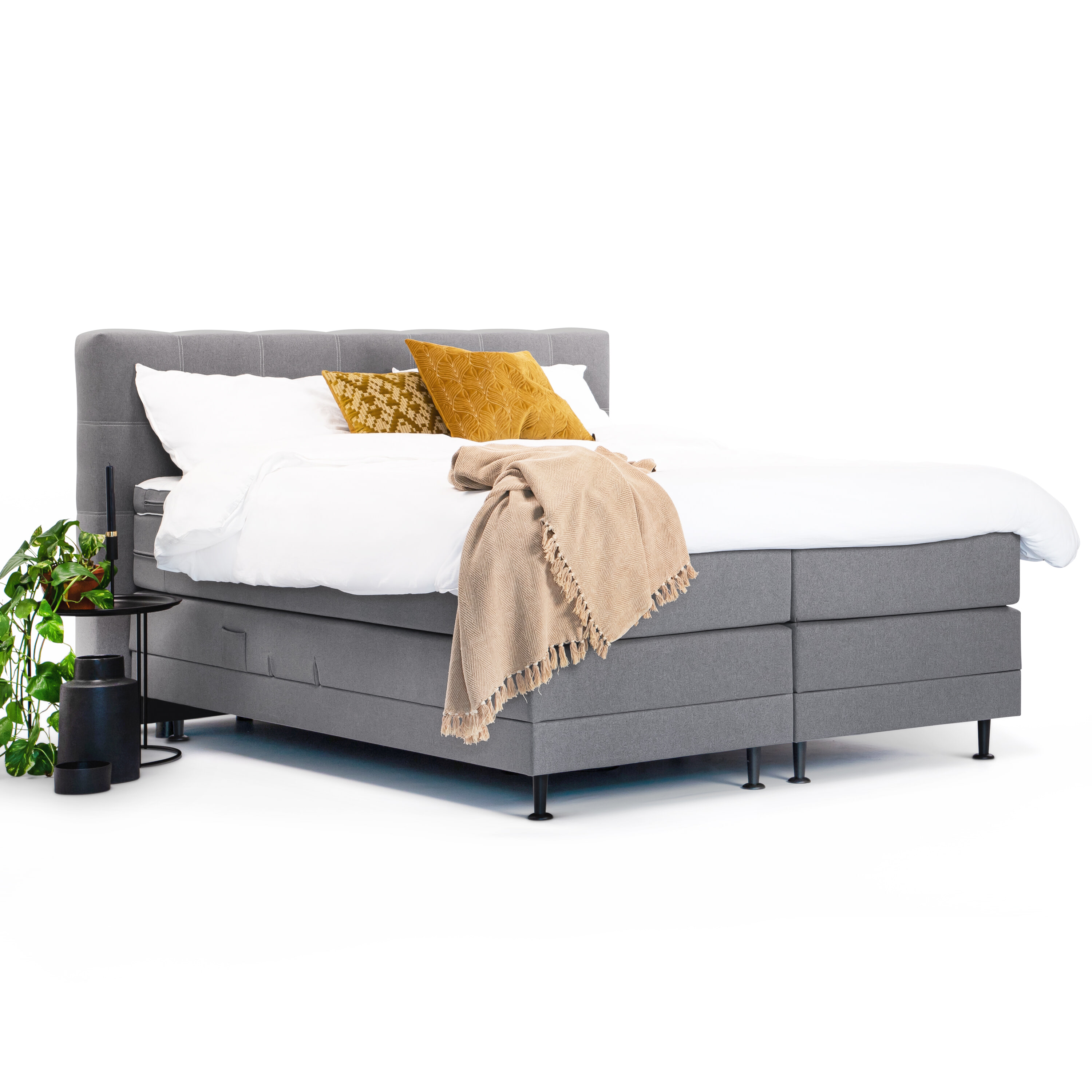 Sohome Boxspring 'Louis'-Grijs-160 x 200 cm-Elektrisch verstelbaar Sohome Boxspring 'Louis'-Grijs-160 x 200 cm-Elektrisch verstelbaar