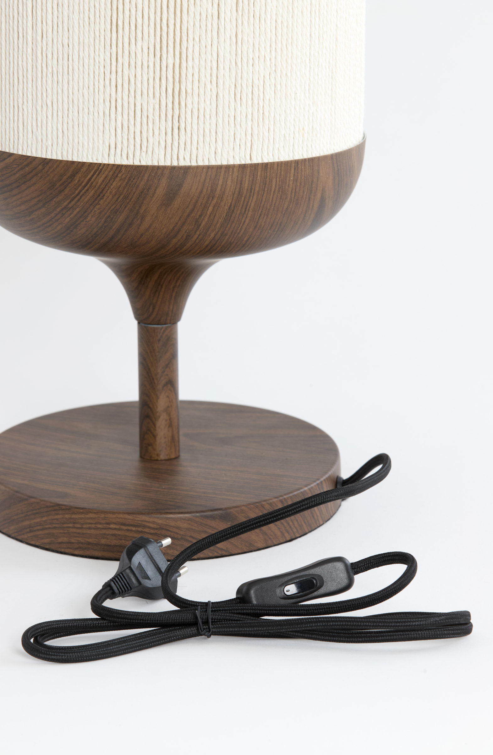 Light & Living Tafellamp 'Dania' Houtlook en touw, 50cm, kleur Donkerbruin