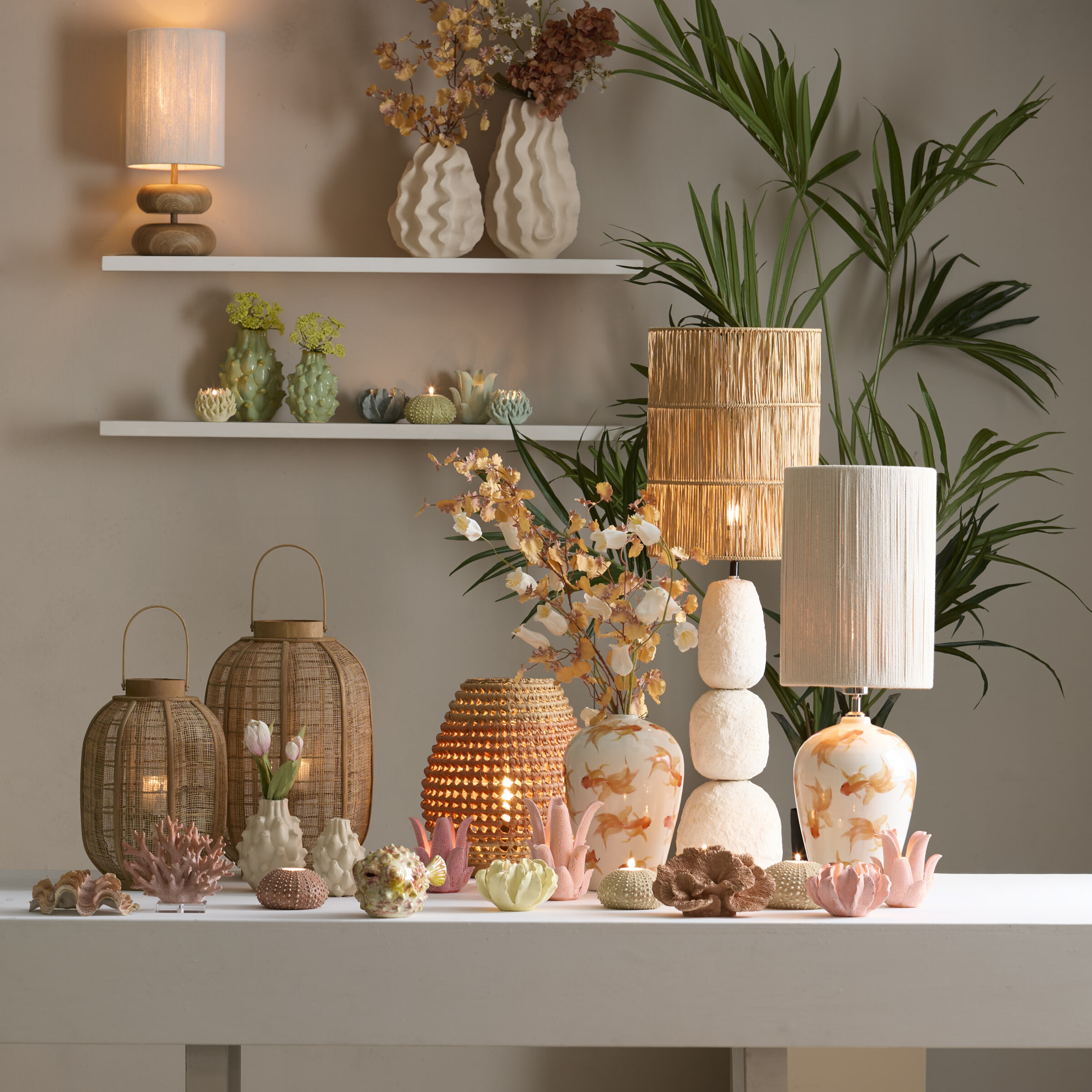 Light & Living Tafellamp 'Danialo' 50cm, kleur Naturel
