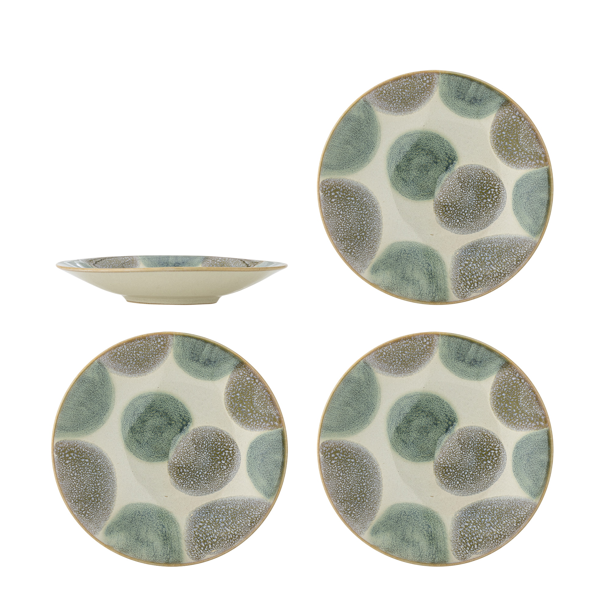 Bloomingville Bord Bethany Set van 4 stuks, 14cm - Beige/Groen