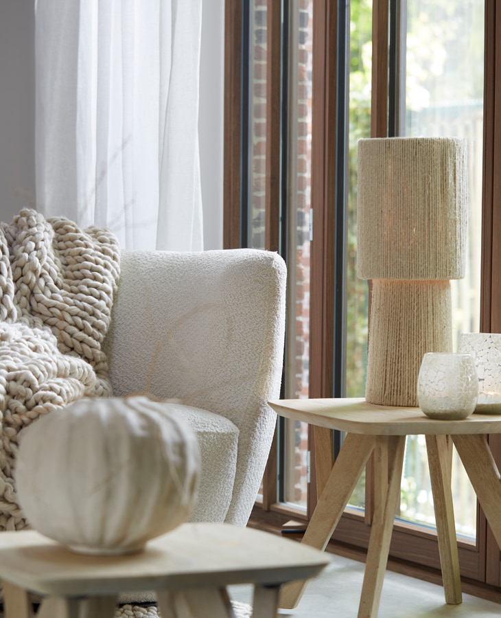 Light & Living Tafellamp 'Pitino' Jute, 55cm, kleur Crème