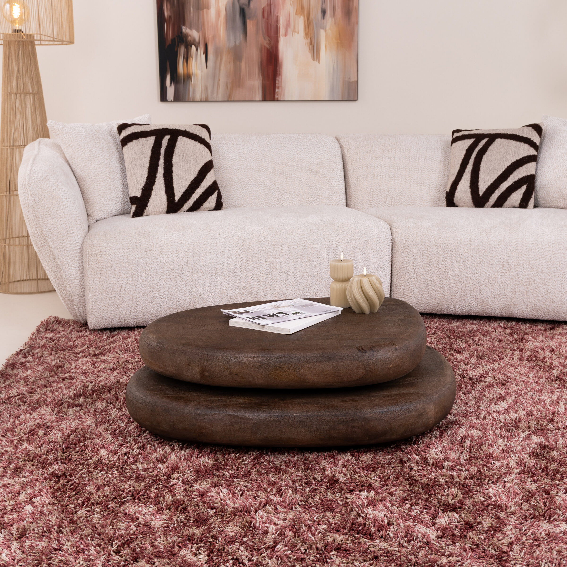 By-Boo Organische Salontafel 'Kabo' Mangohout, kleur Bruin
