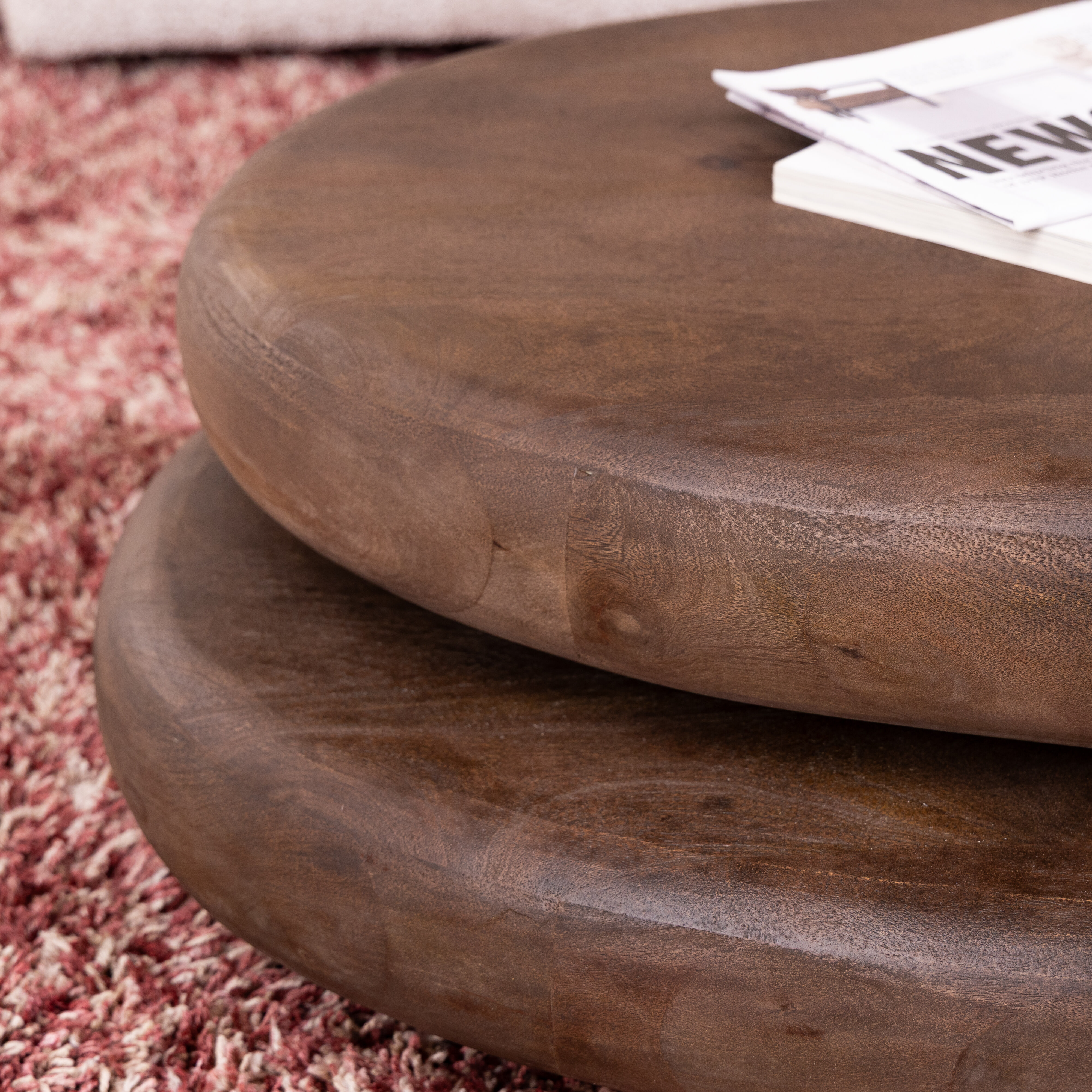 By-Boo Organische Salontafel 'Kabo' Mangohout, kleur Bruin