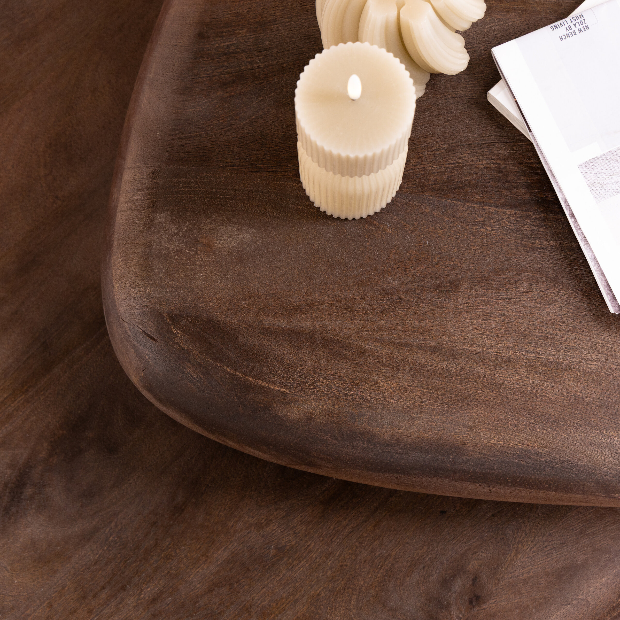 By-Boo Organische Salontafel 'Kabo' Mangohout, kleur Bruin