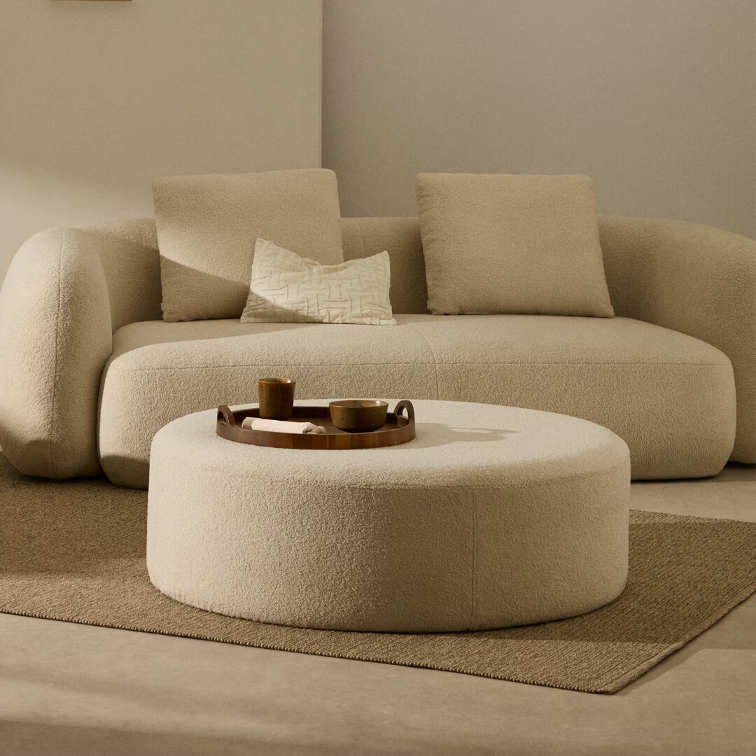 Kave Home Poef 'Kaeli' Bouclé, 120cm