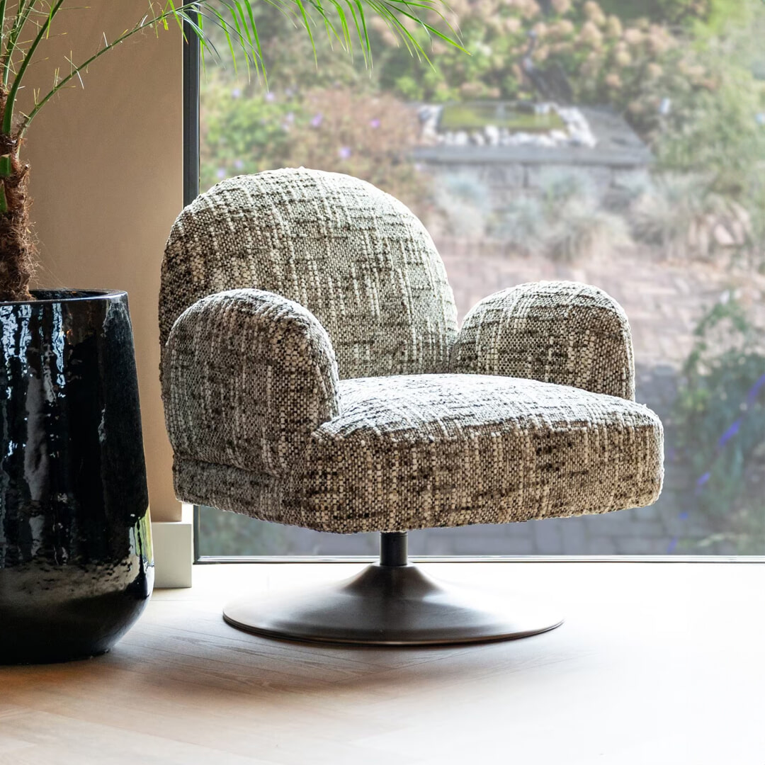 Richmond Draaifauteuil 'Kagney' Geweven stof, kleur Bruin