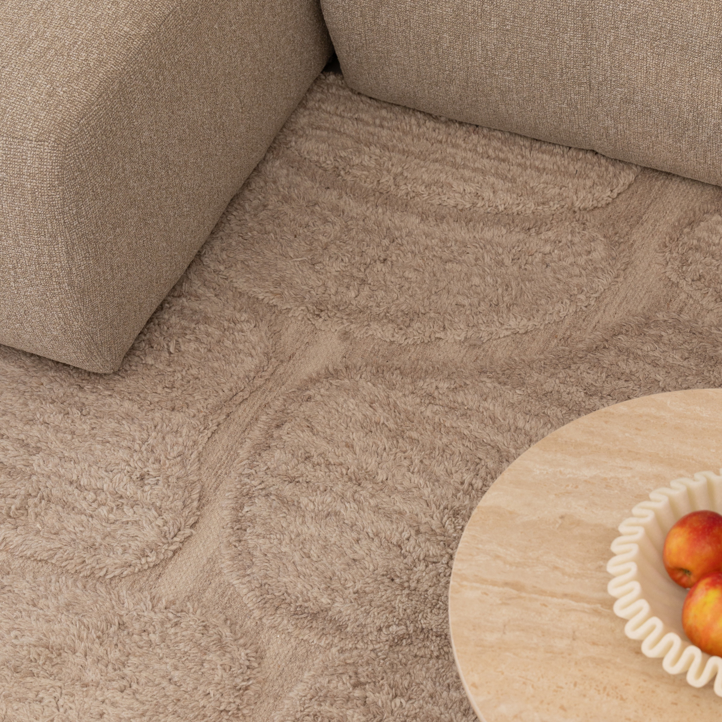 By-Boo Vloerkleed 'Kala' Wol, 160 x 230cm, kleur Taupe