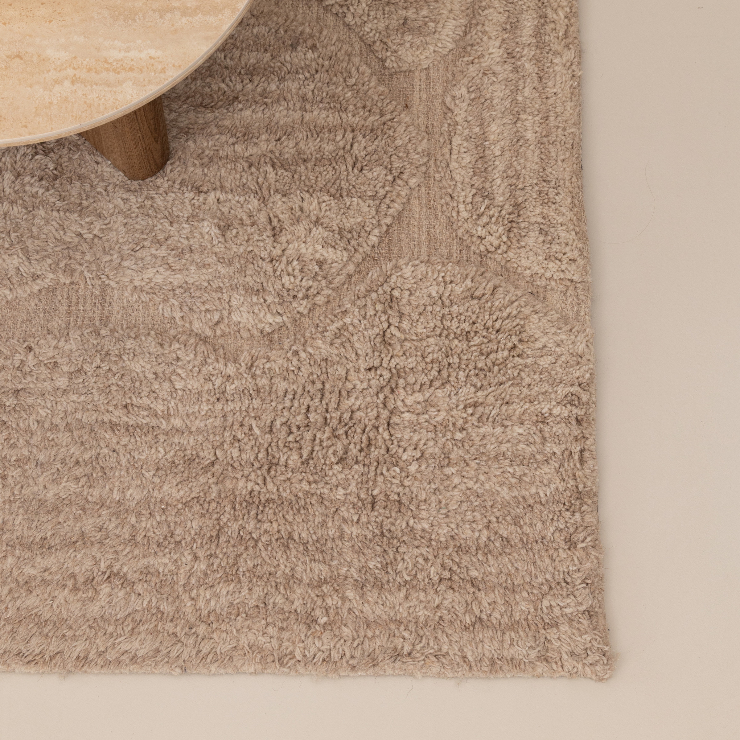 By-Boo Vloerkleed 'Kala' Wol, 160 x 230cm, kleur Taupe