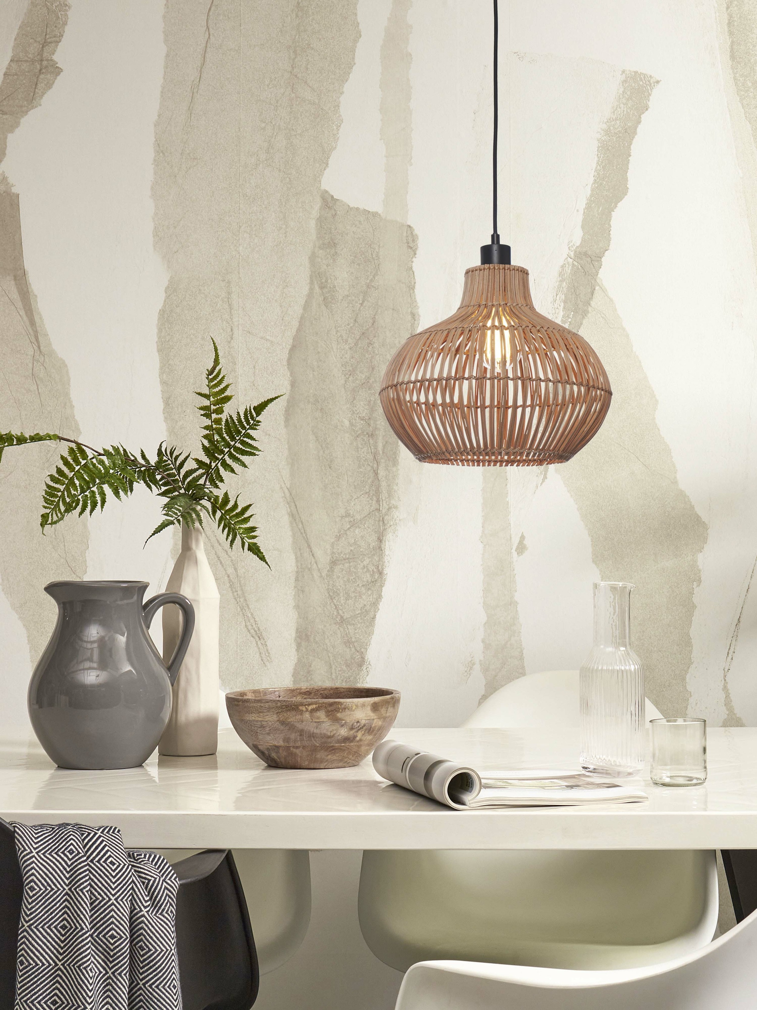 GOOD&MOJO Hanglamp 'Kalahari' Rotan, 32cm, kleur Naturel