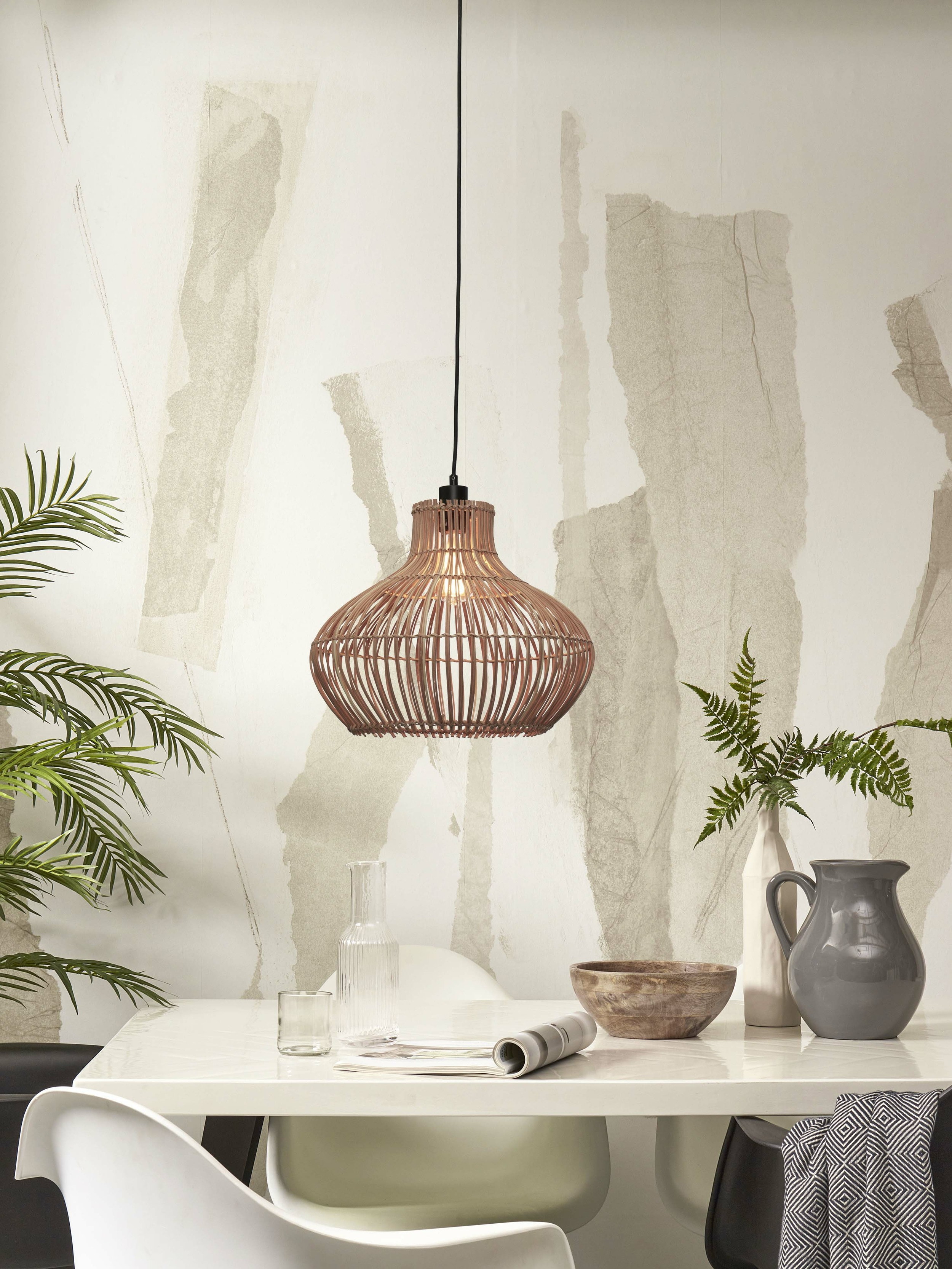 GOOD&MOJO Hanglamp 'Kalahari' Rotan, 42cm, kleur Naturel