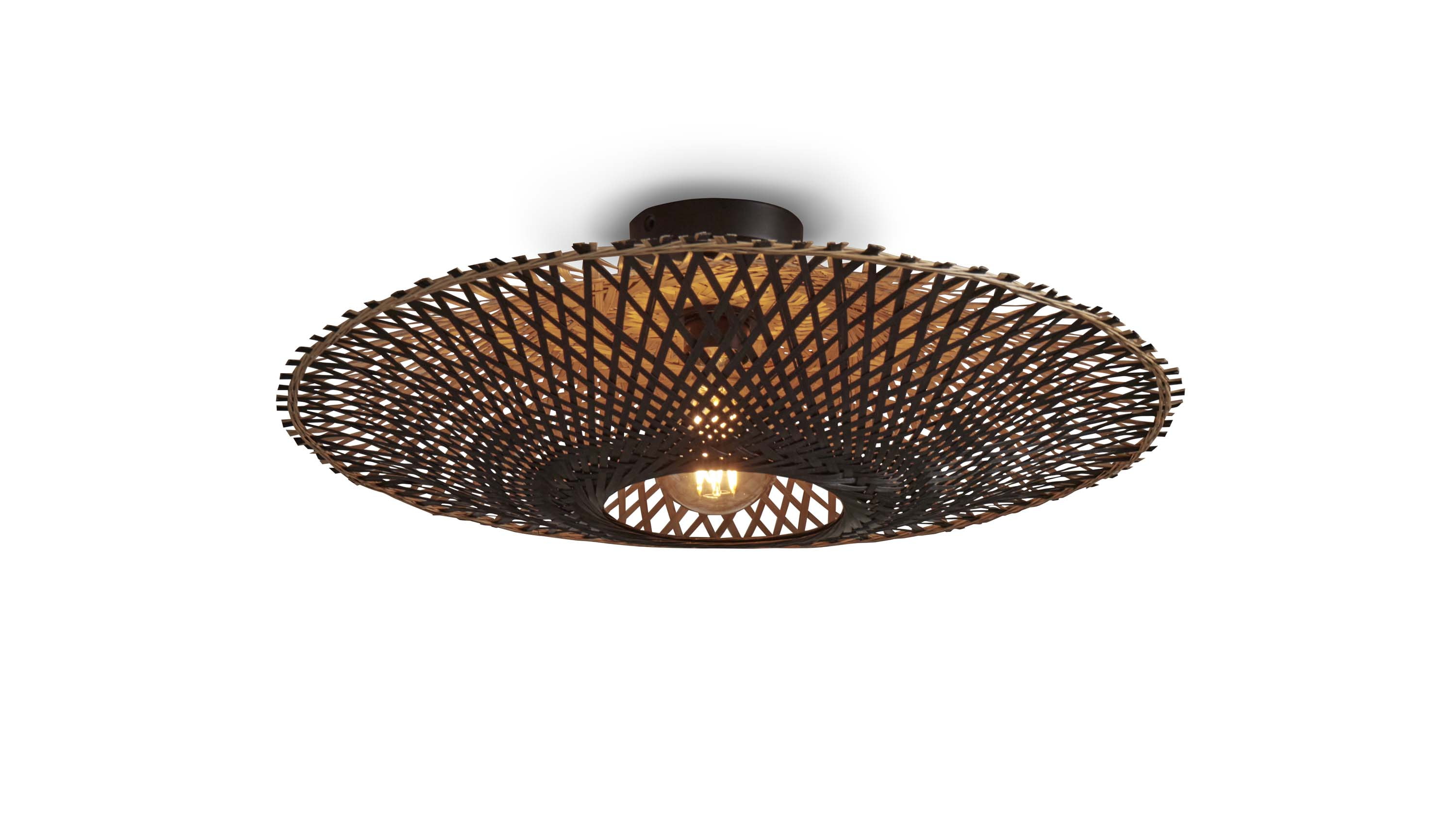 GOOD&MOJO Plafondlamp 'Kalimantan' Bamboe, 60cm, kleur Zwart/Naturel