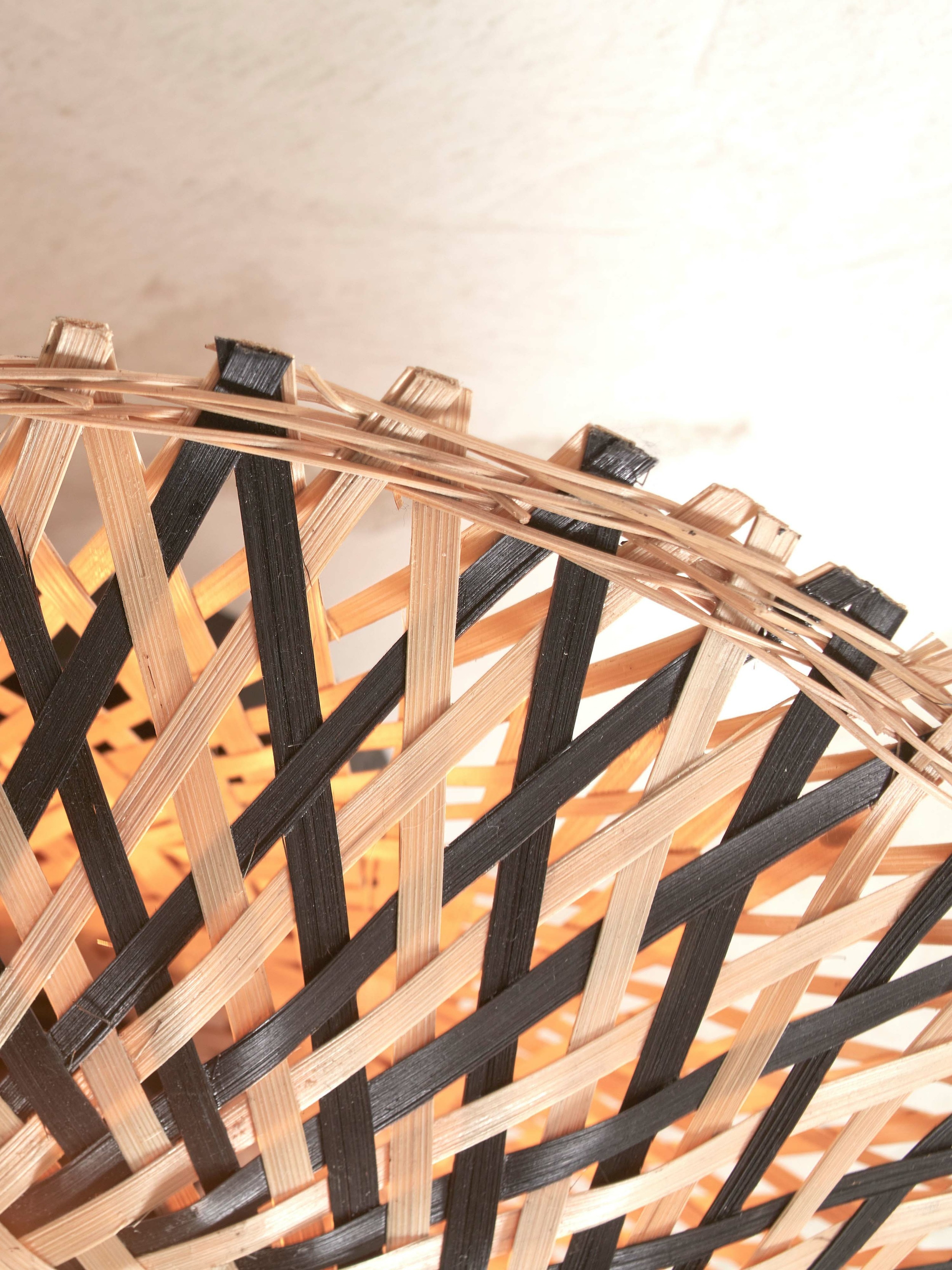 GOOD&MOJO Plafondlamp 'Kalimantan' Bamboe, 30cm, kleur Naturel/Zwart