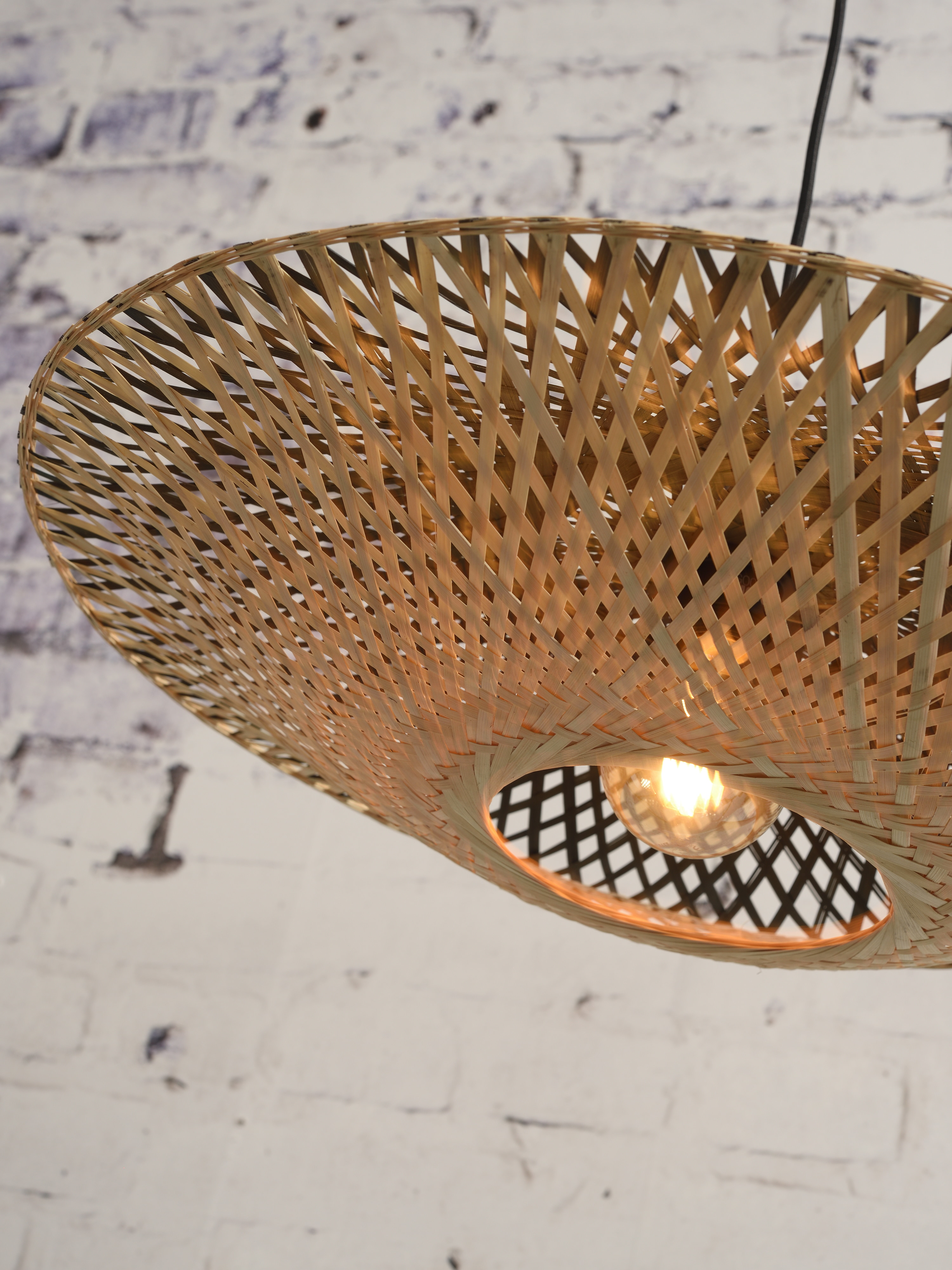 GOOD&MOJO Vloerlamp 'Kalimantan' Bamboe, 176cm, kleur Naturel/Zwart