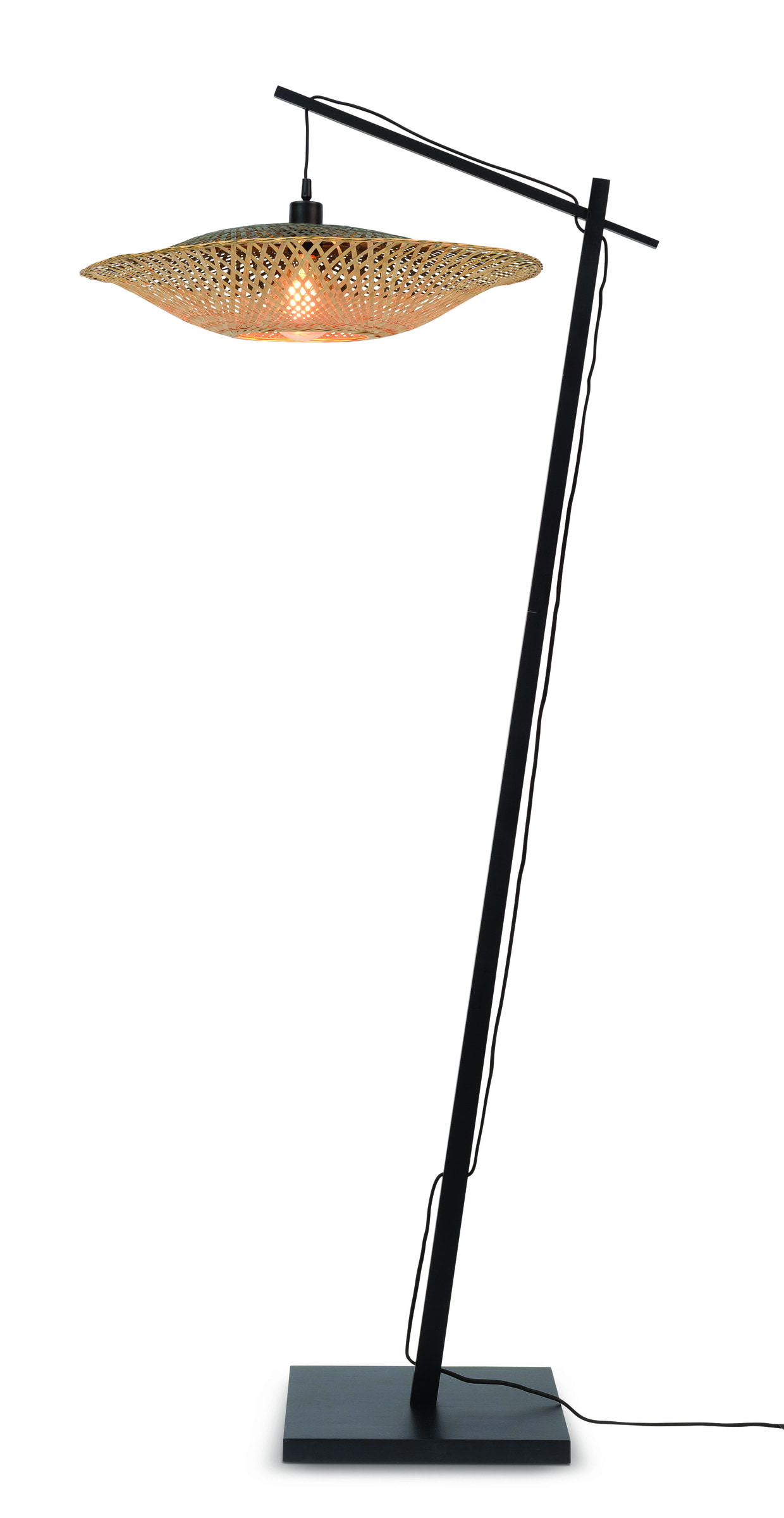 GOOD&MOJO Vloerlamp 'Kalimantan' Bamboe, 176cm, kleur Naturel/Zwart