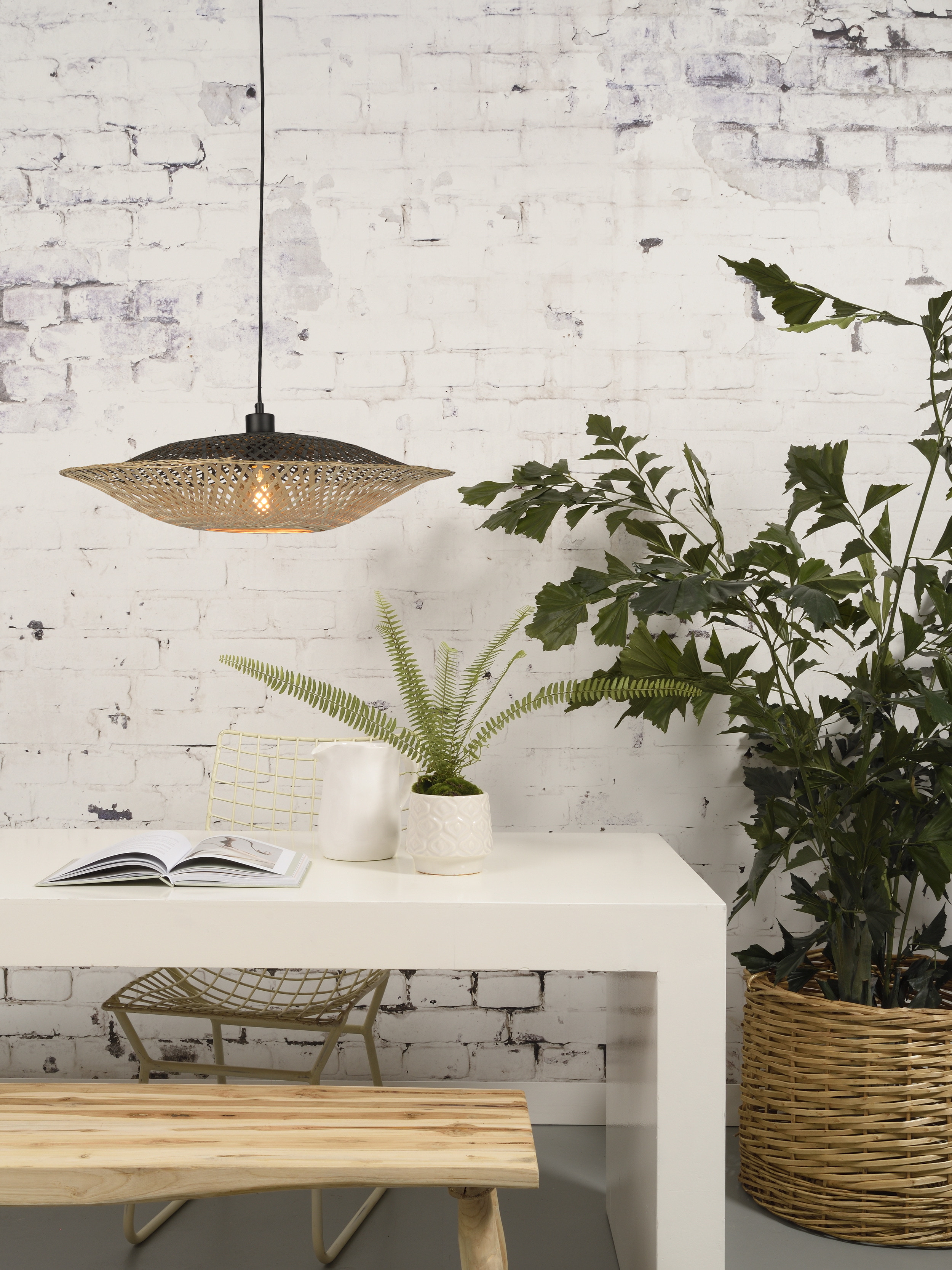 GOOD&MOJO Hanglamp 'Kalimantan' 44cm, Bamboe, kleur Naturel