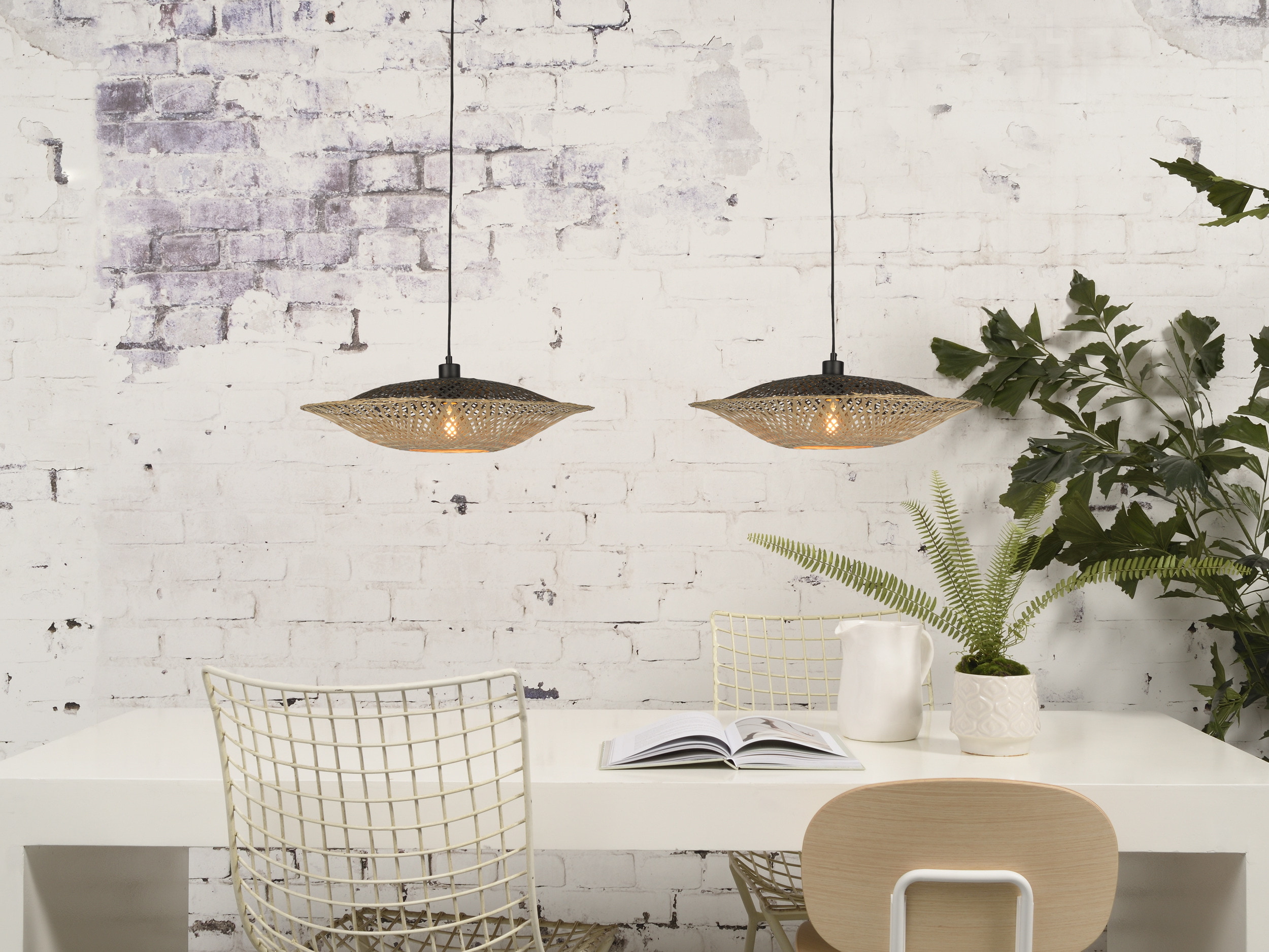 GOOD&MOJO Hanglamp 'Kalimantan' 44cm, Bamboe, kleur Naturel