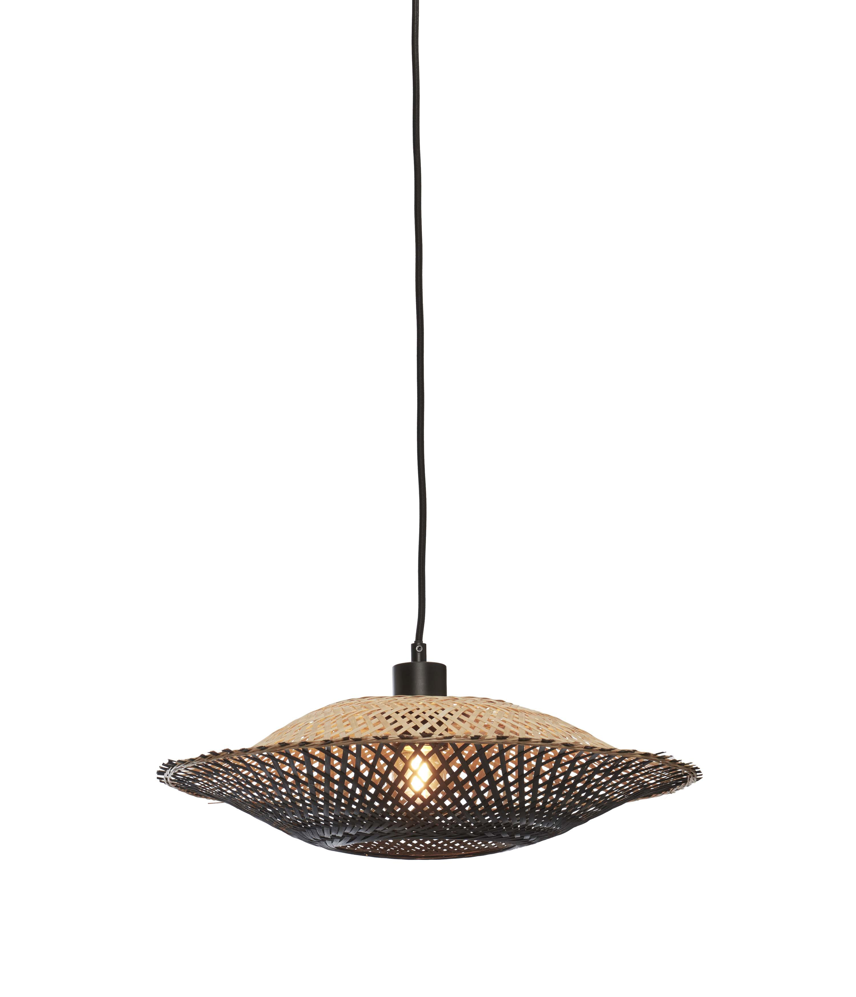 GOOD&MOJO Hanglamp 'Kalimantan' Bamboe, 44cm, kleur Zwart/Naturel