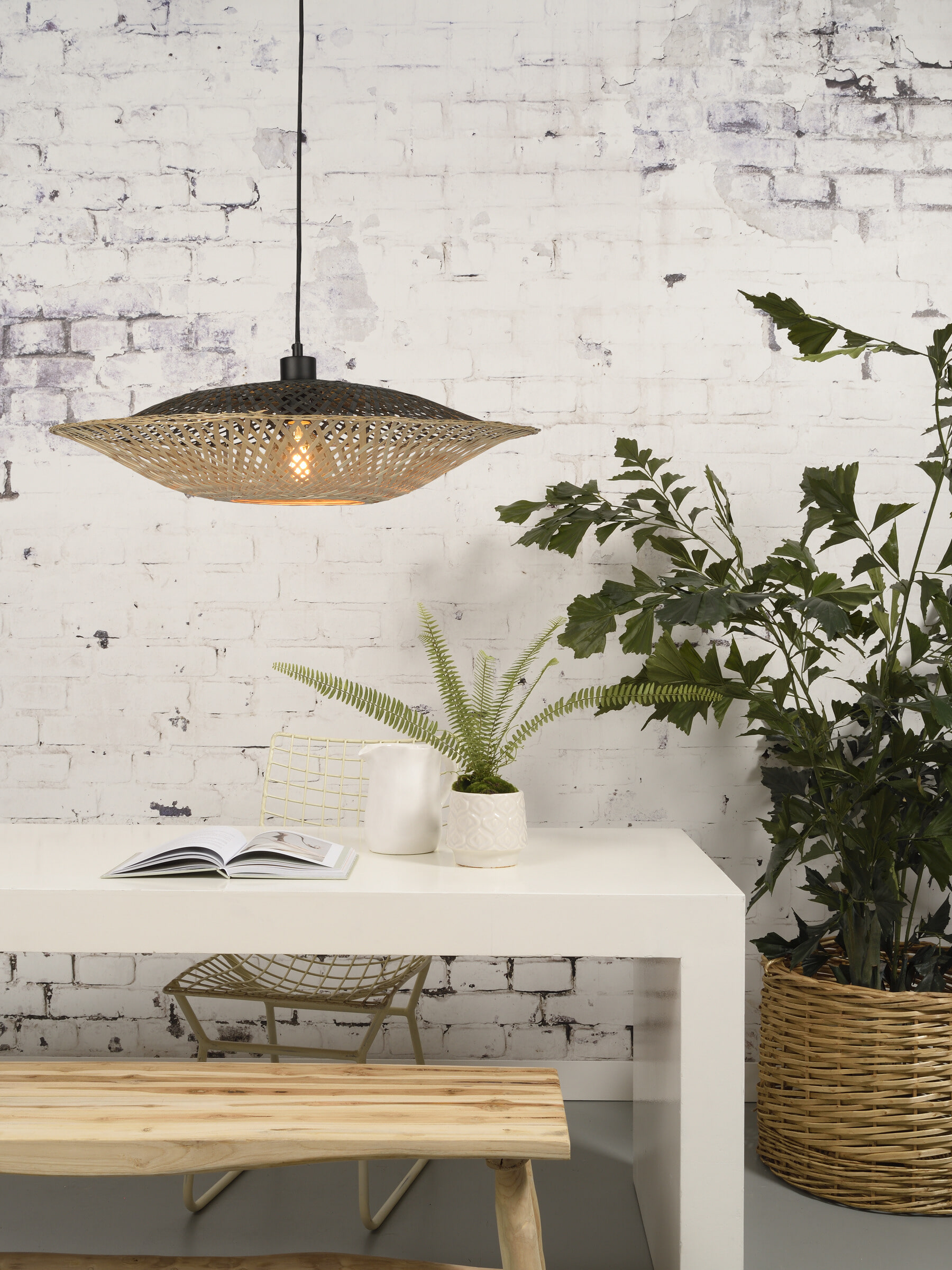 GOOD&MOJO Hanglamp 'Kalimantan' 60cm, Bamboe, kleur Naturel