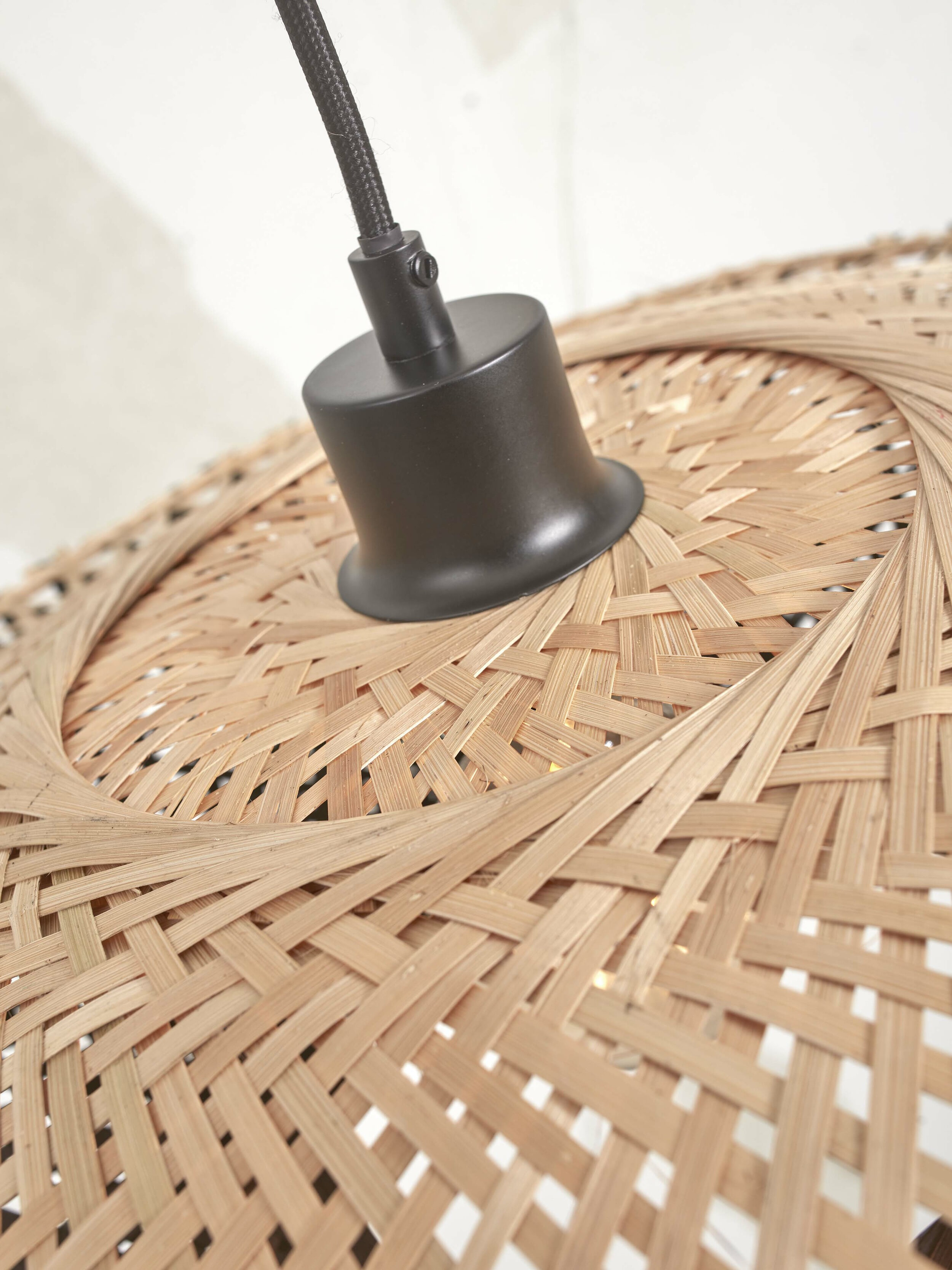 GOOD&MOJO Hanglamp 'Kalimantan' Bamboe, 60cm, kleur Zwart/Naturel
