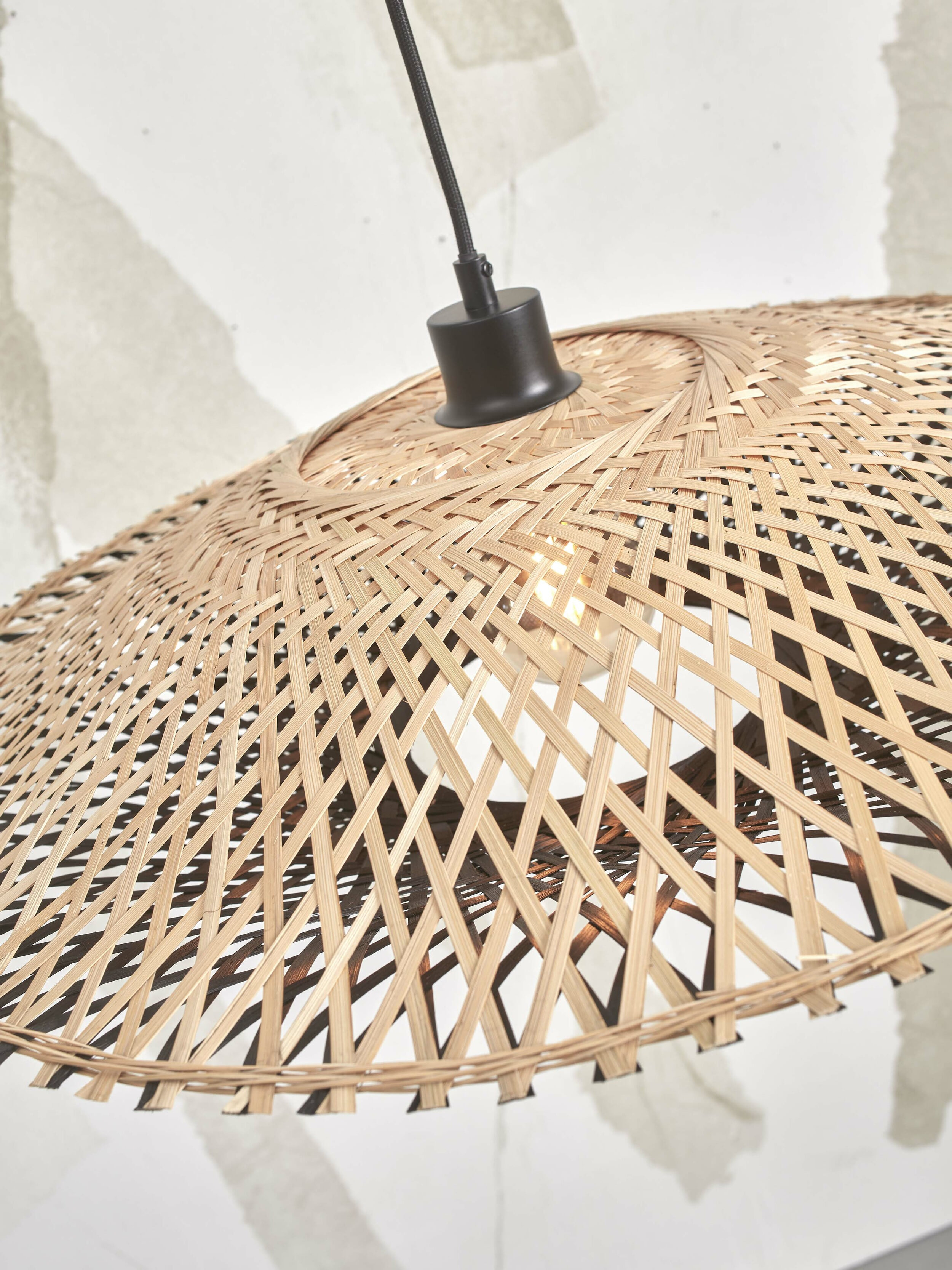 GOOD&MOJO Hanglamp 'Kalimantan' Bamboe, 60cm, kleur Zwart/Naturel