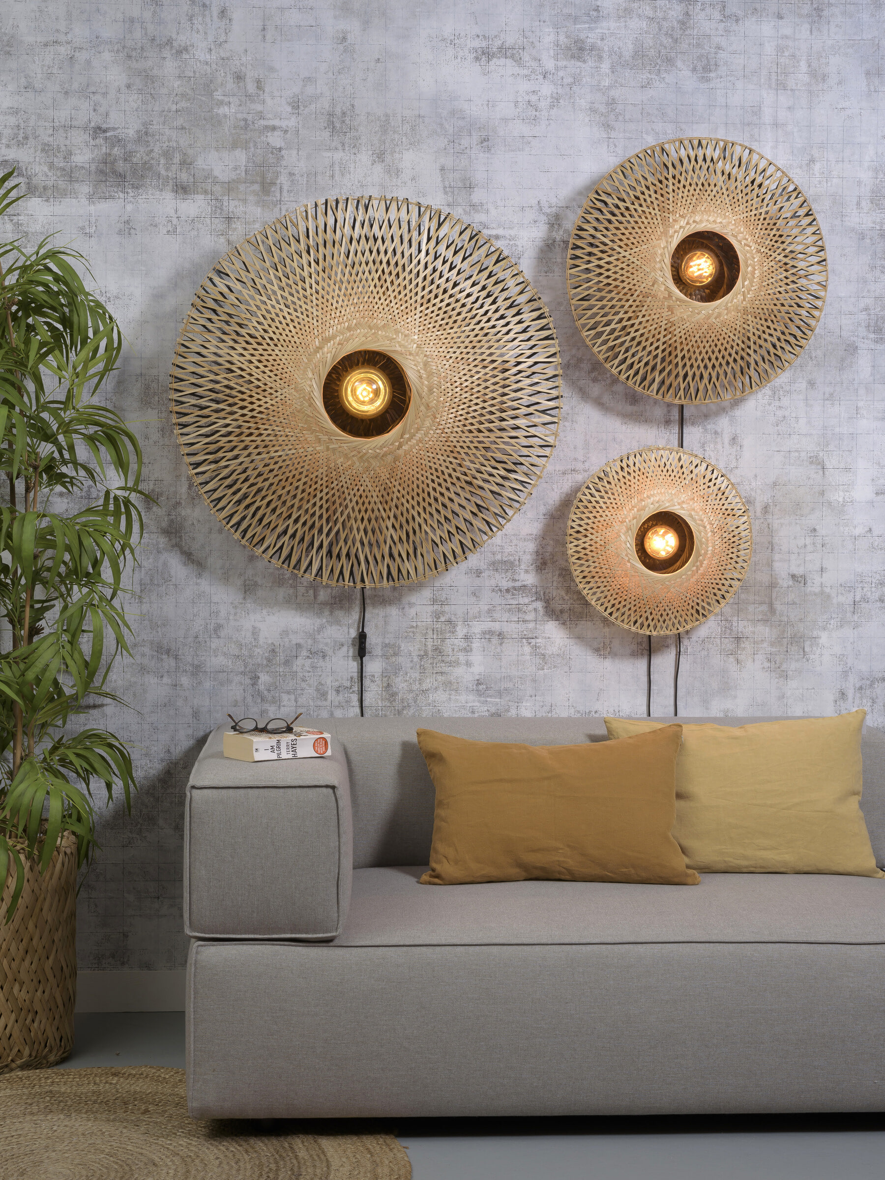 GOOD&MOJO Wandlamp 'Kalimantan' 60cm, Bamboe, kleur Naturel