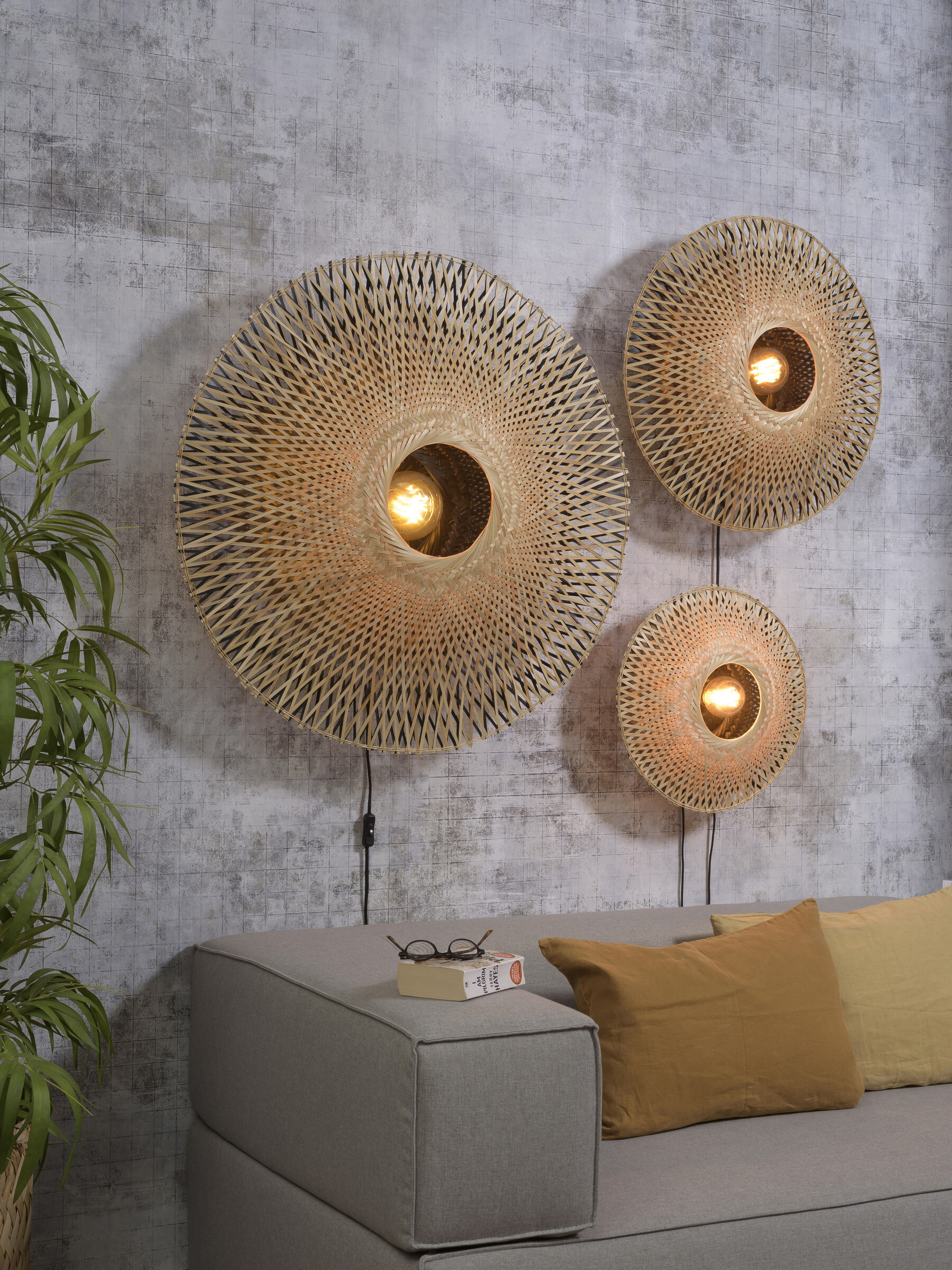 GOOD&MOJO Wandlamp 'Kalimantan' 60cm, Bamboe, kleur Naturel
