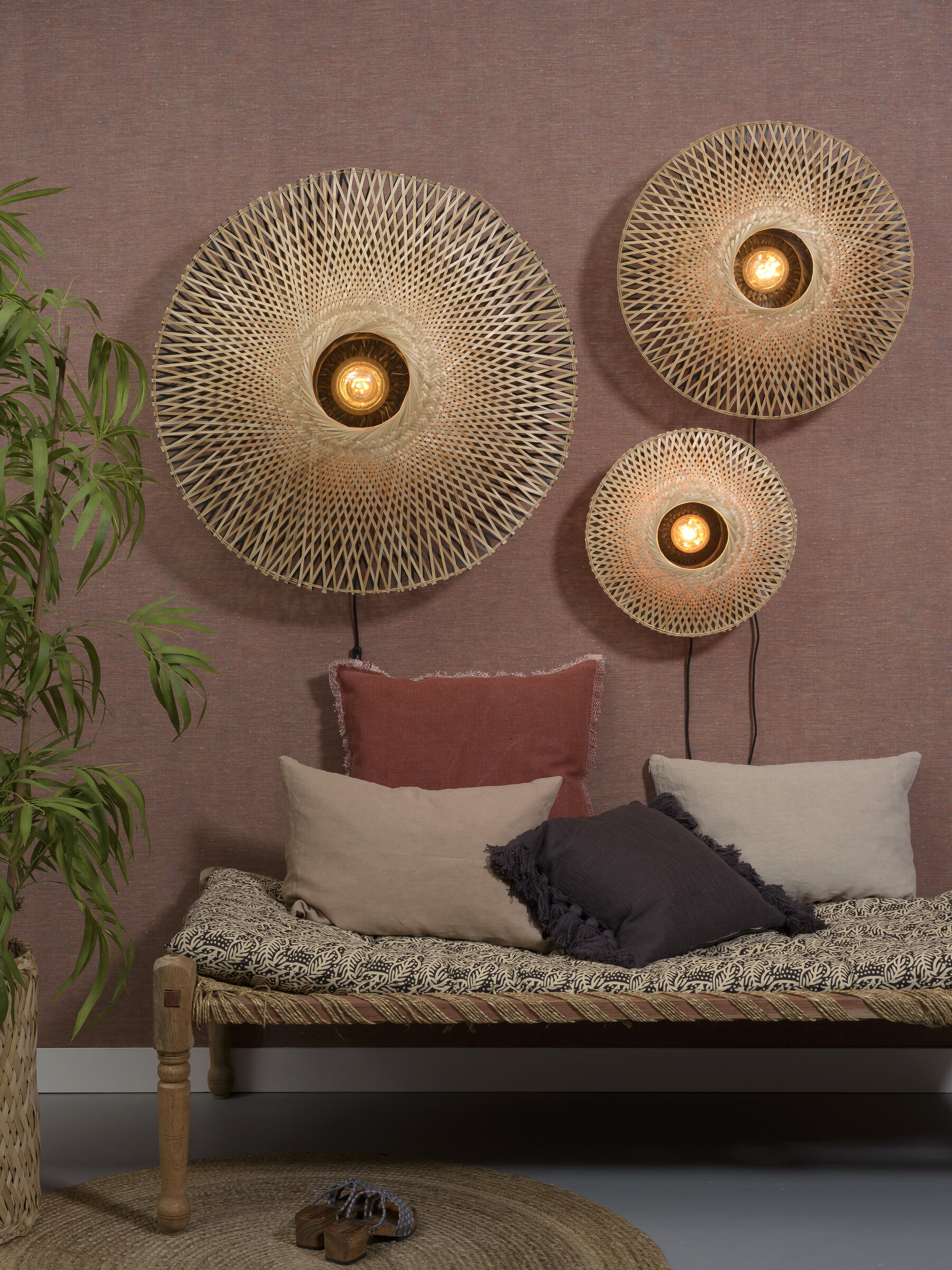 GOOD&MOJO Wandlamp 'Kalimantan' 60cm, Bamboe, kleur Naturel