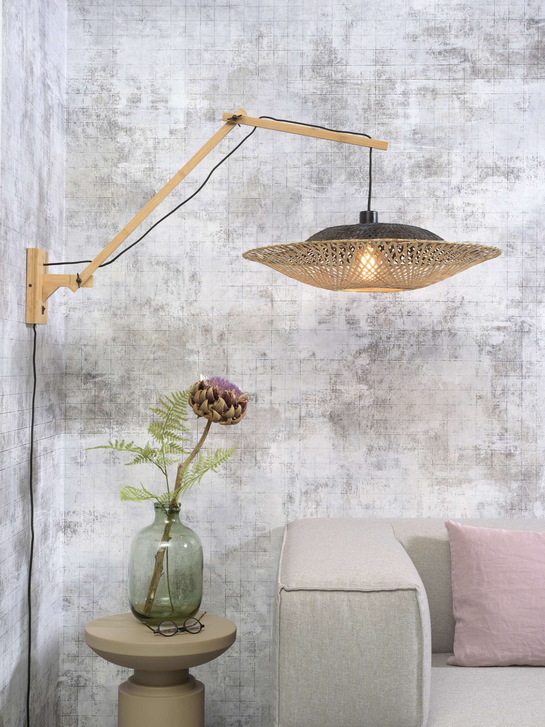 GOOD&MOJO Wandlamp 'Kalimantan' Large, Bamboe, kleur Naturel
