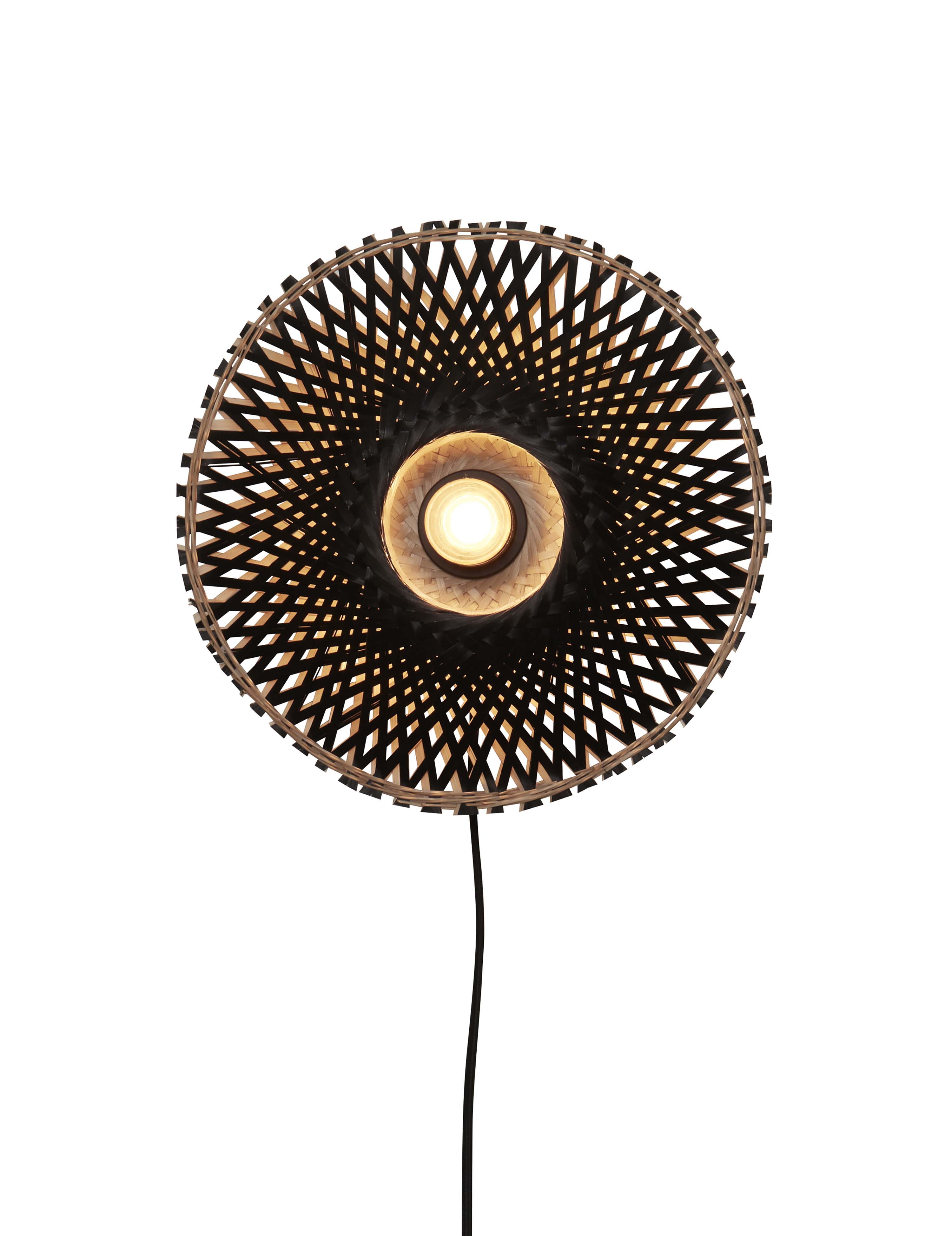 GOOD&MOJO Wandlamp 'Kalimantan' Bamboe, 30cm, kleur Zwart/Naturel