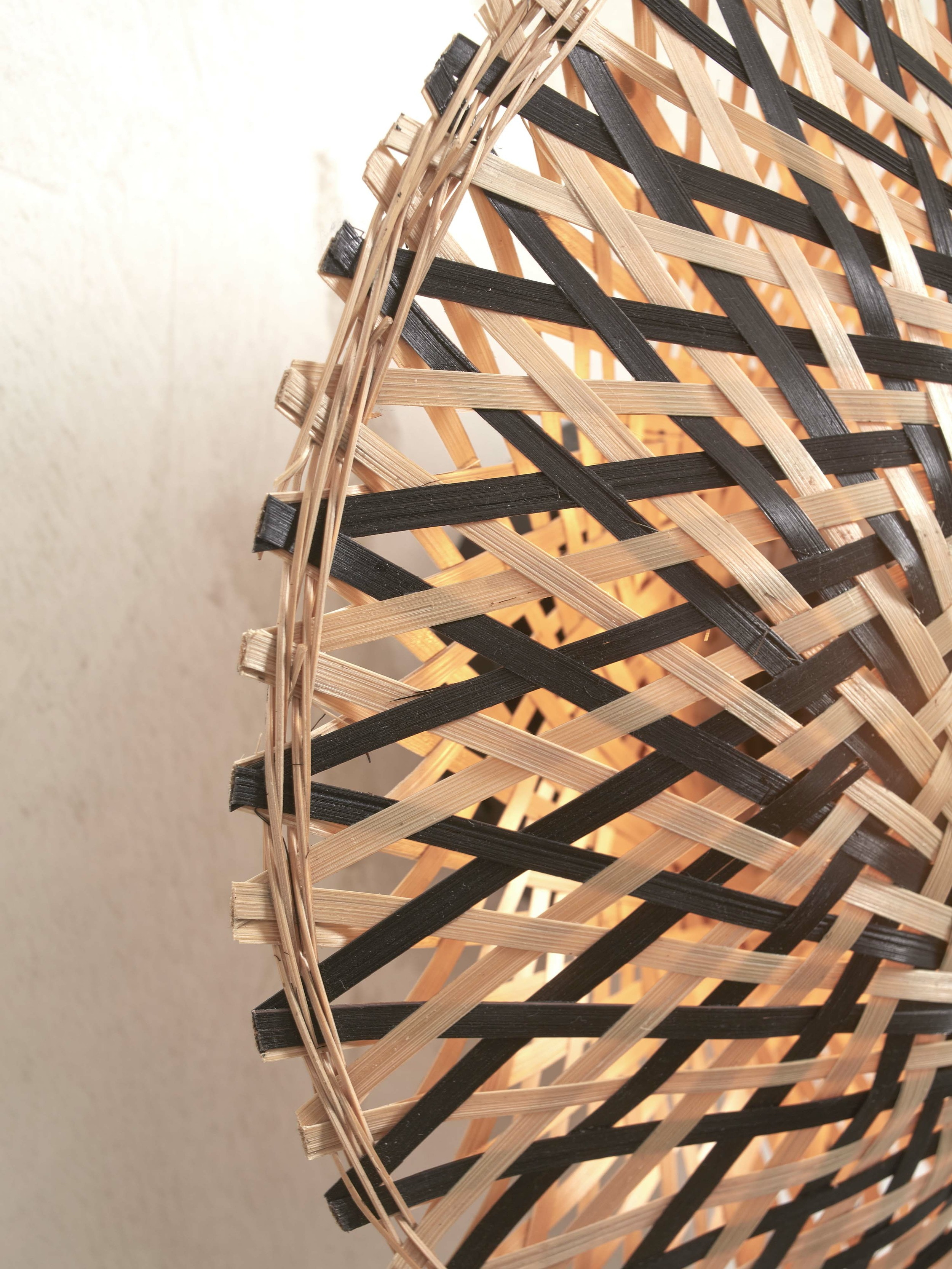 GOOD&MOJO Wandlamp 'Kalimantan' Bamboe, 30cm, kleur Naturel/Zwart