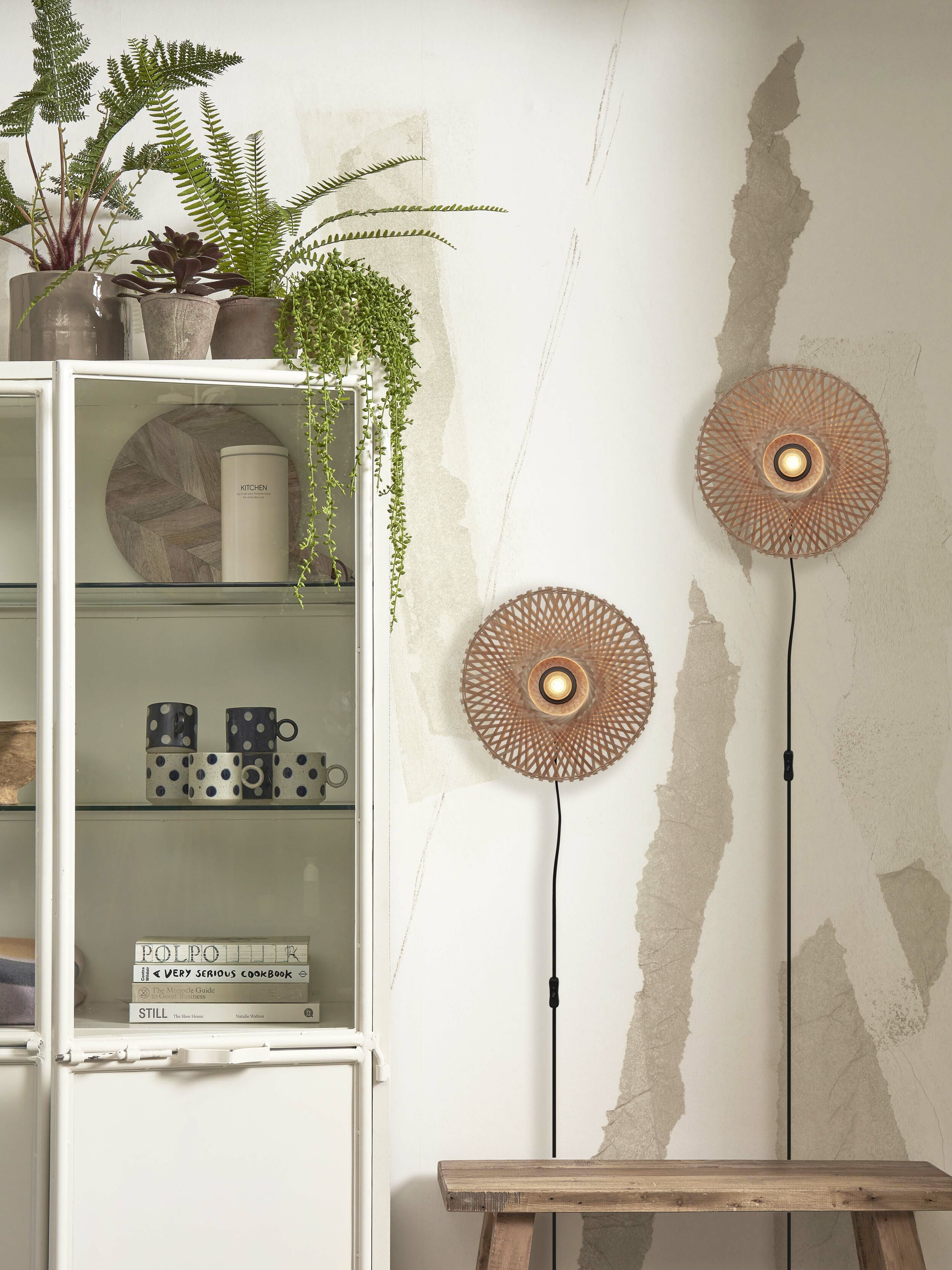 GOOD&MOJO Wandlamp 'Kalimantan' Bamboe, 30cm, kleur Naturel