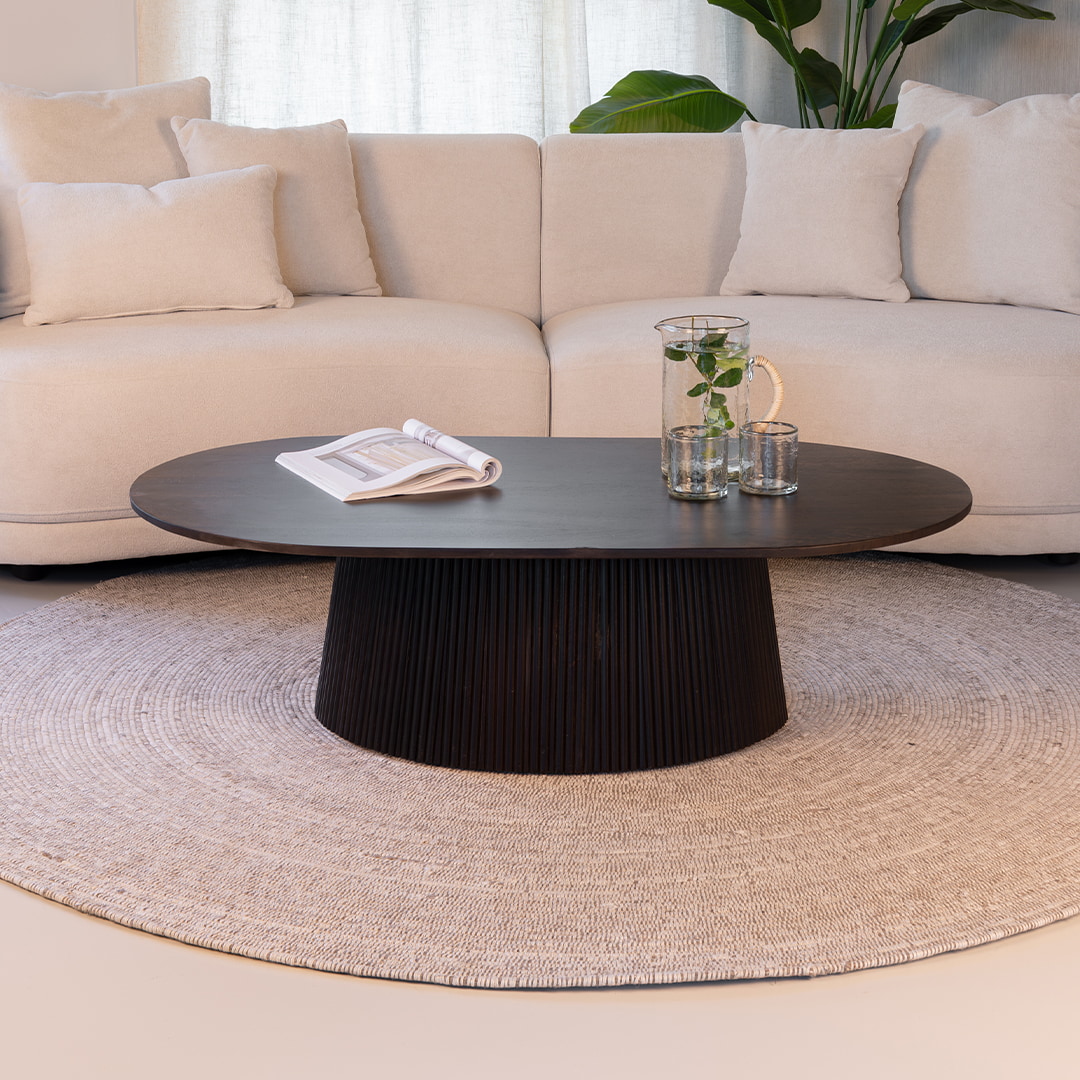 Sohome Ovale Salontafel 'Olav' Mangohout, 120 x 70cm, kleur Walnoot