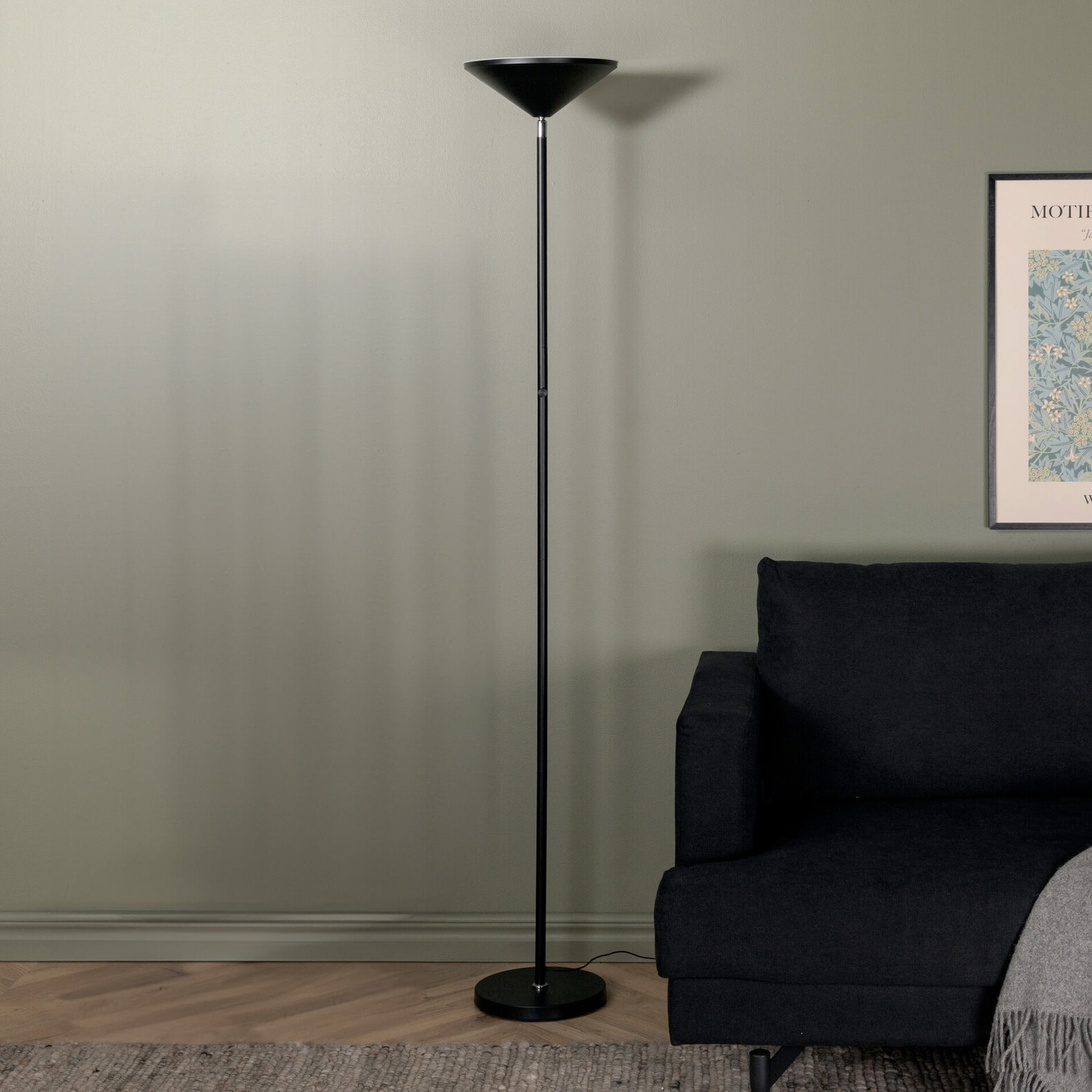 Nohr Vloerlamp 'Kashena' 180cm hoog, kleur Zwart