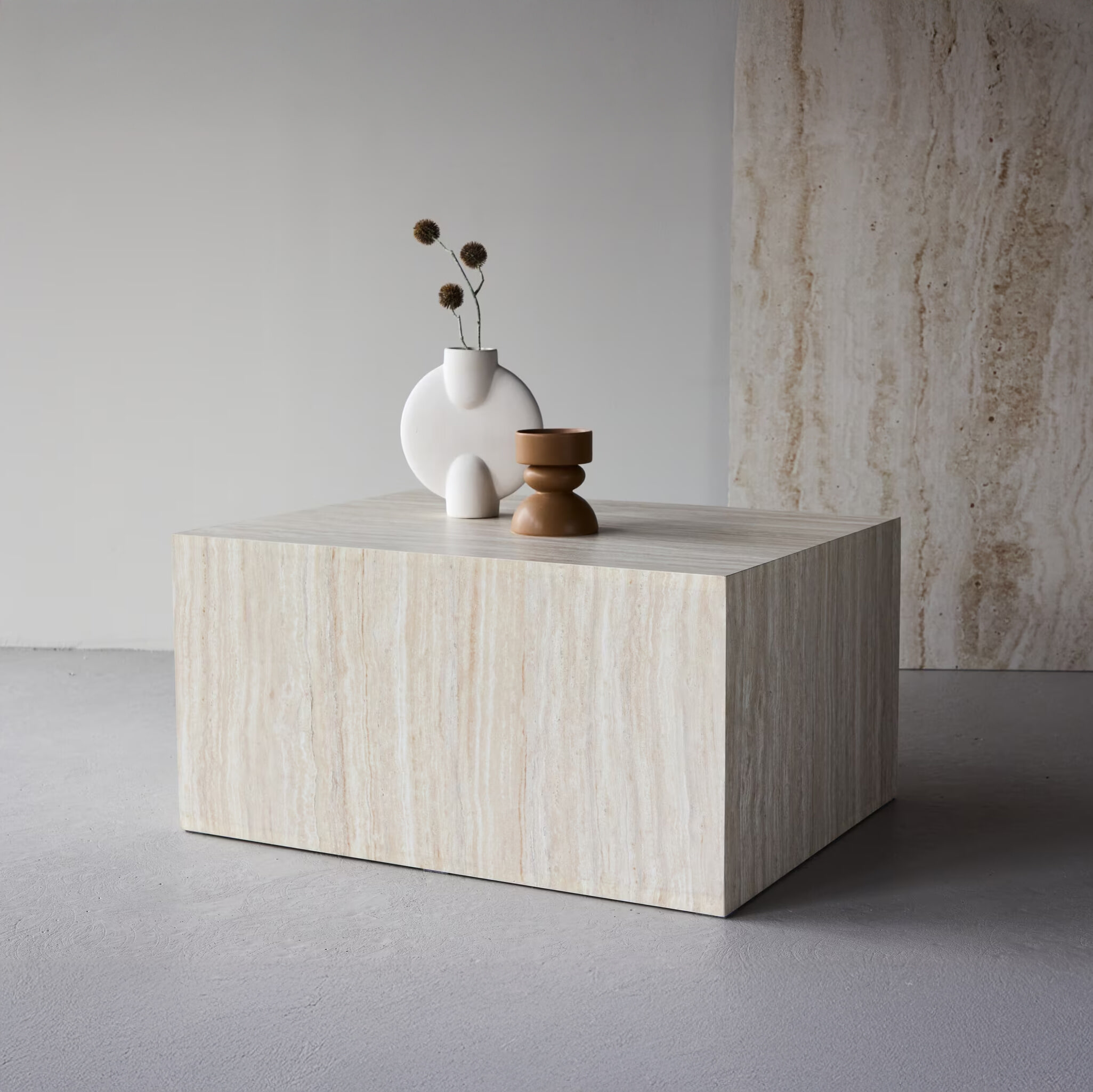 Nohr Salontafel Katiana MDF in Travertinlook, 80 x 60cm - Beige