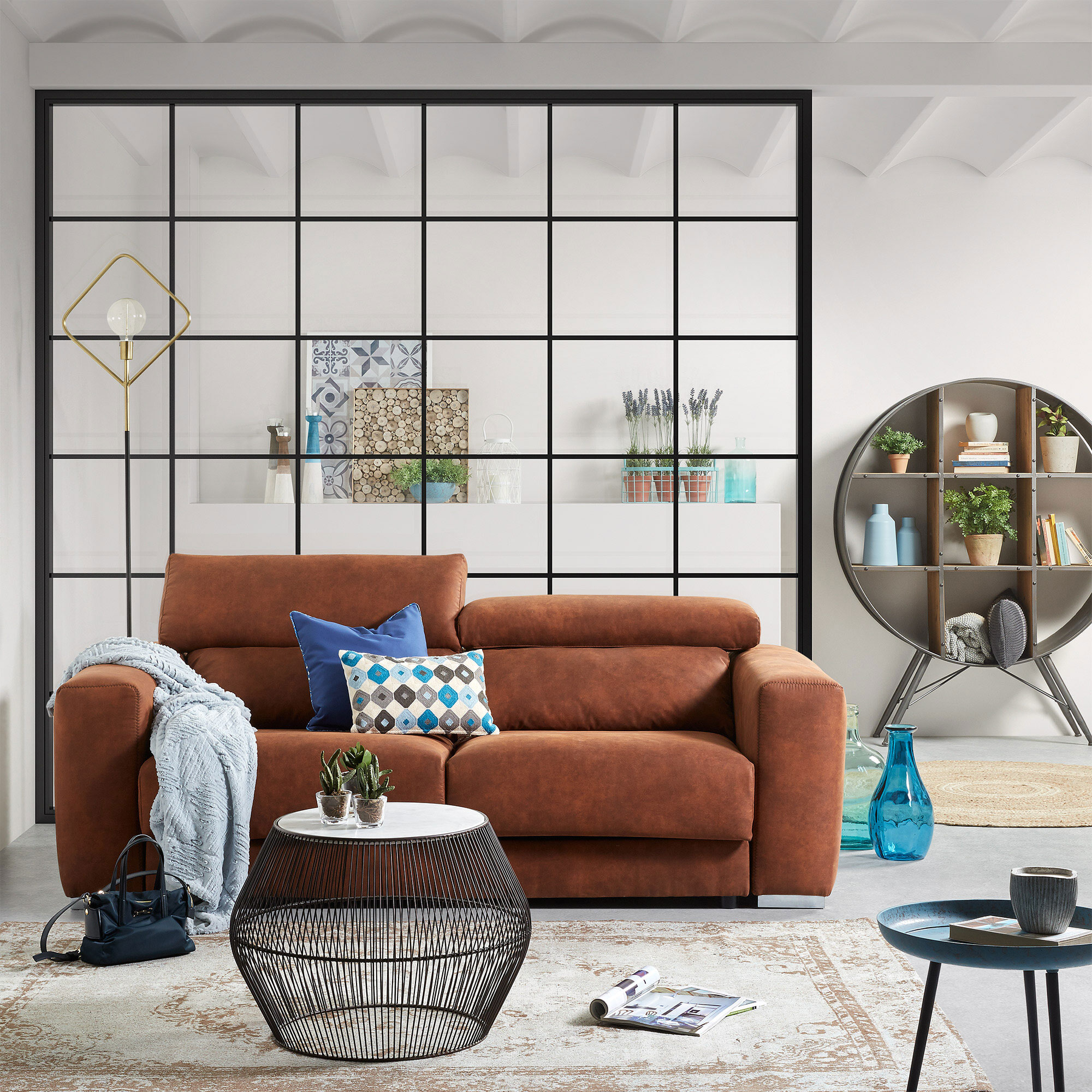 Kave Home 3-zits Bank 'Atlanta' Cowboy, kleur Roestbruin