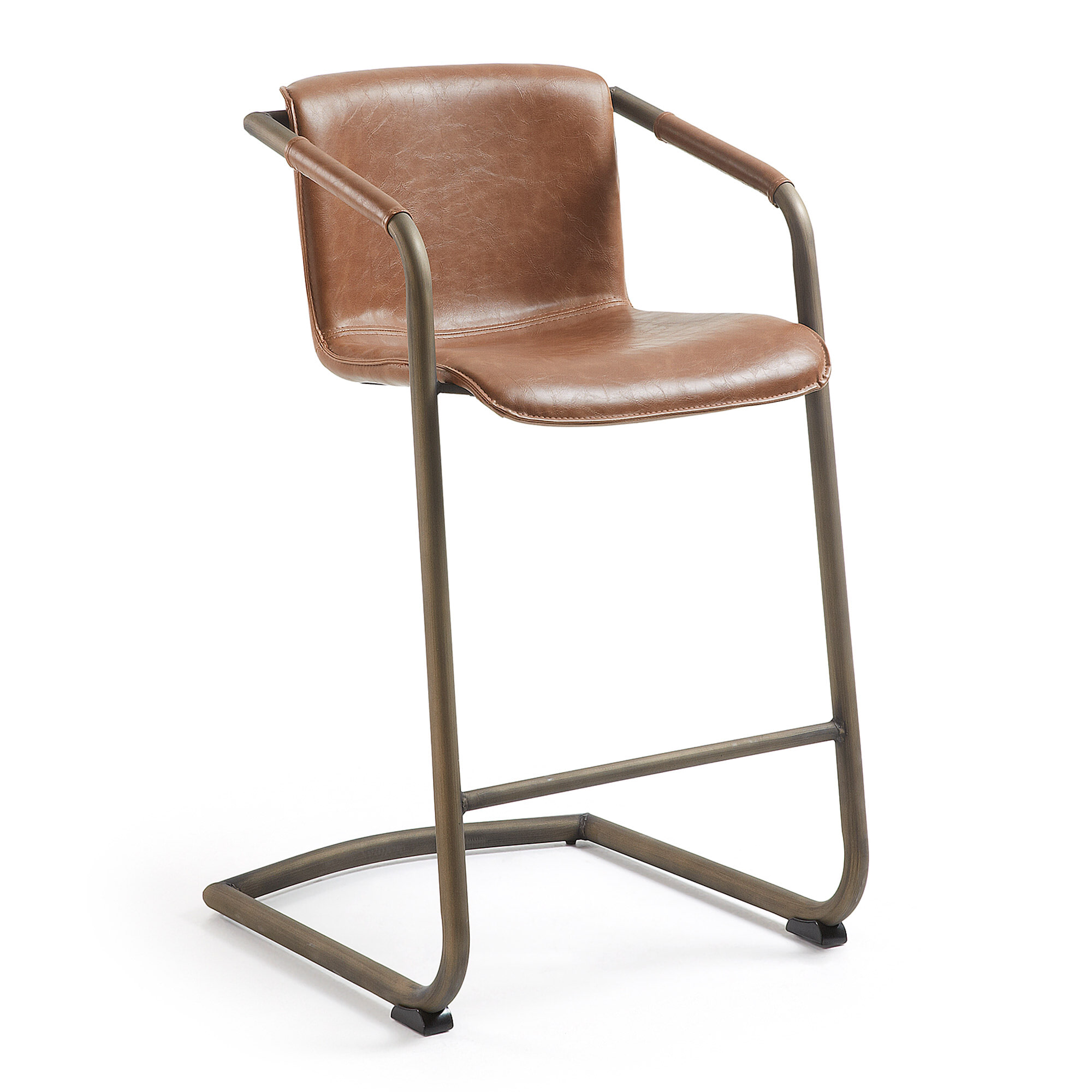 Kave Home Barstoel 'Tribe' (zithoogte 63cm), kleur cognac
