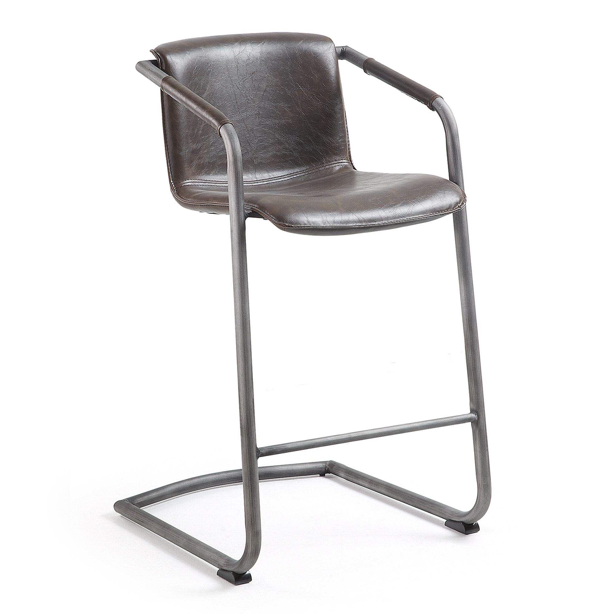 Kave Home Barstoel 'Tribe' (zithoogte 63cm), kleur donkerbruin