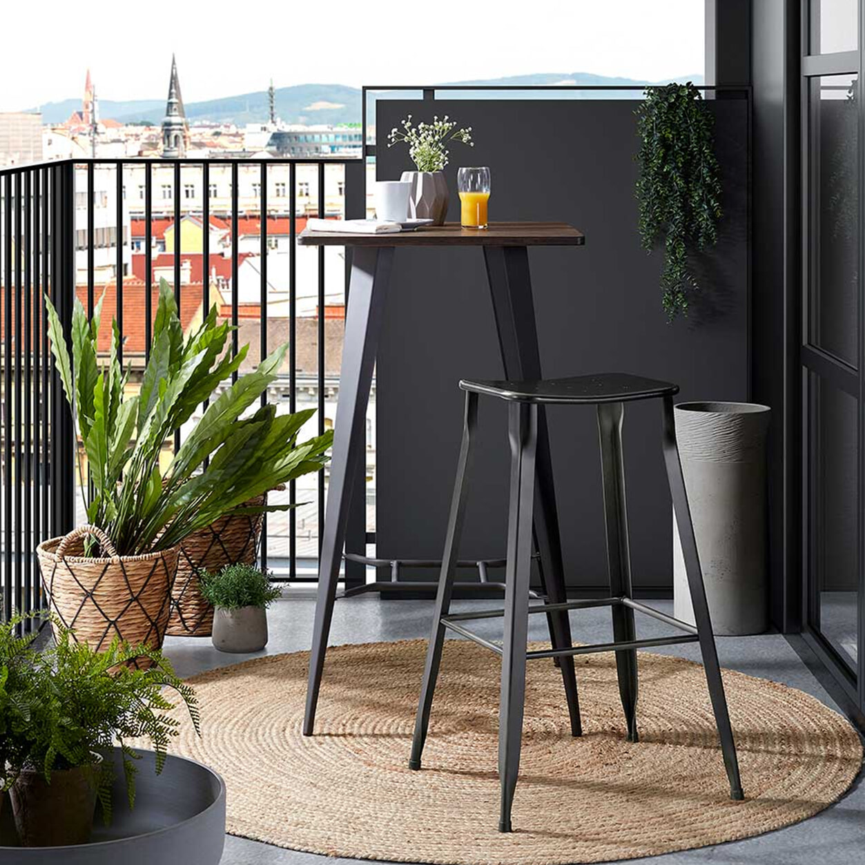Kave Home Bartafel 'Malira' 60 x 60cm, kleur zwart Kave Home Bartafel 'Malira' 60 x 60cm, kleur zwart
