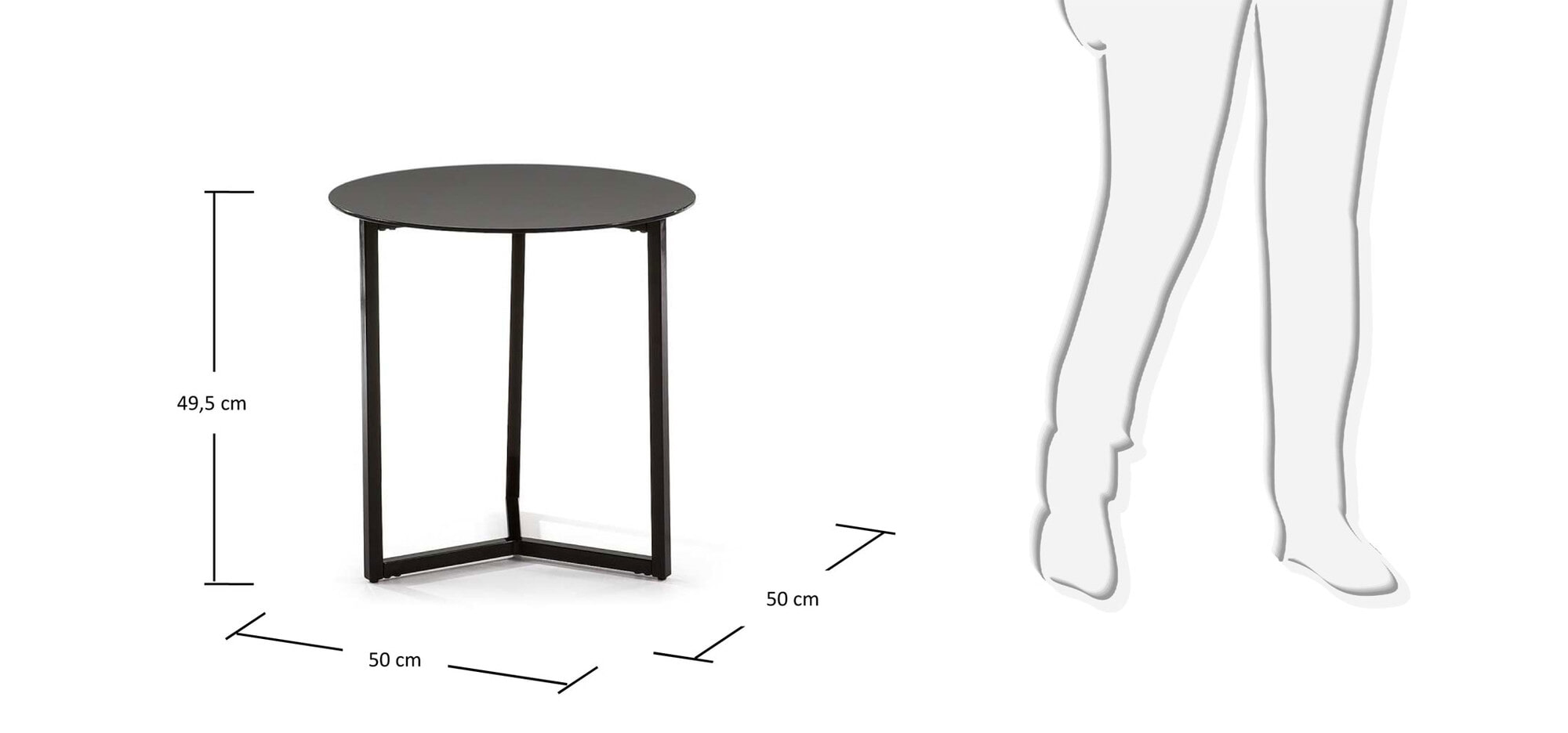 Kave Home Bijzettafel 'Raeam', kleur zwart