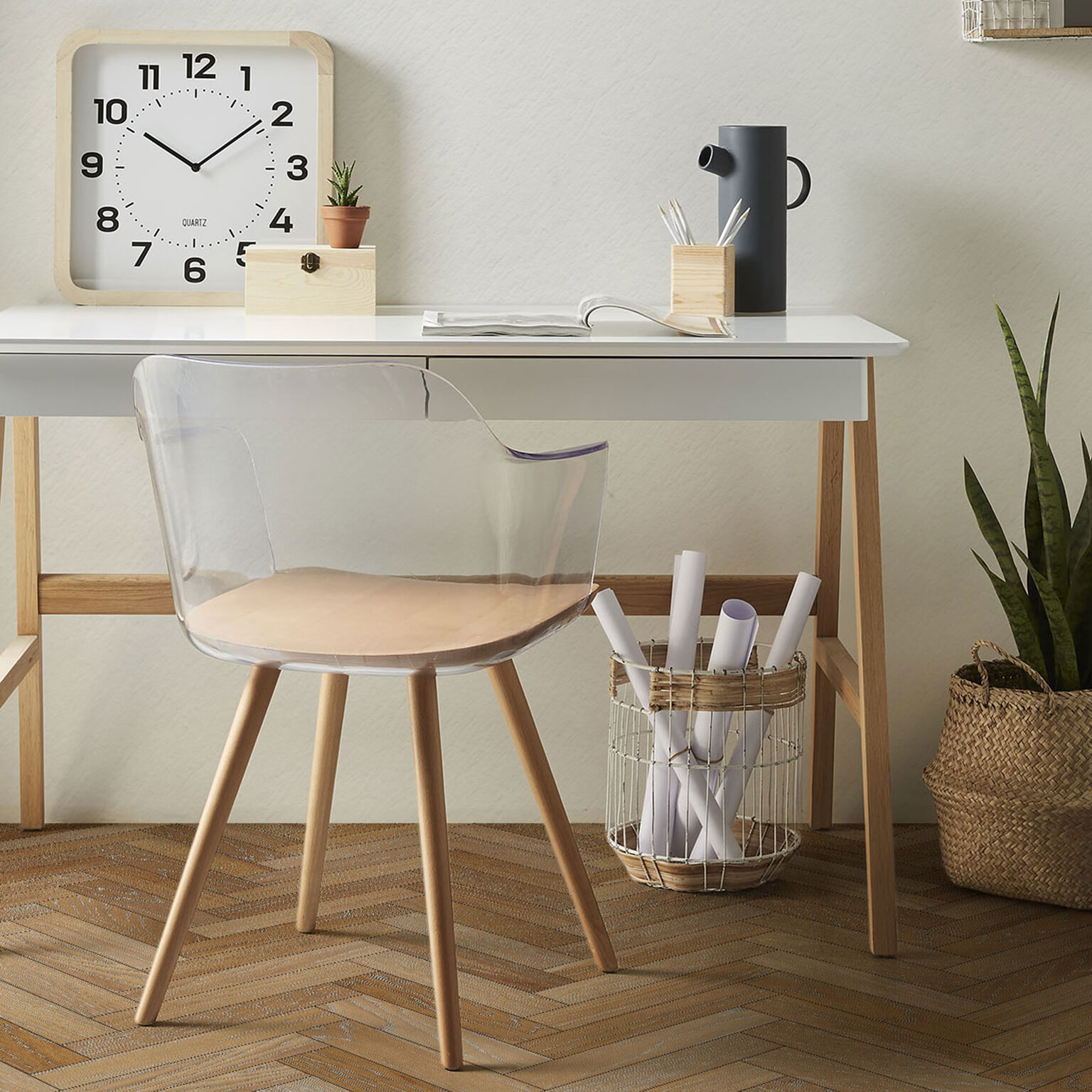 Kave Home Eetkamerstoel 'Bjorg', kleur Transparant