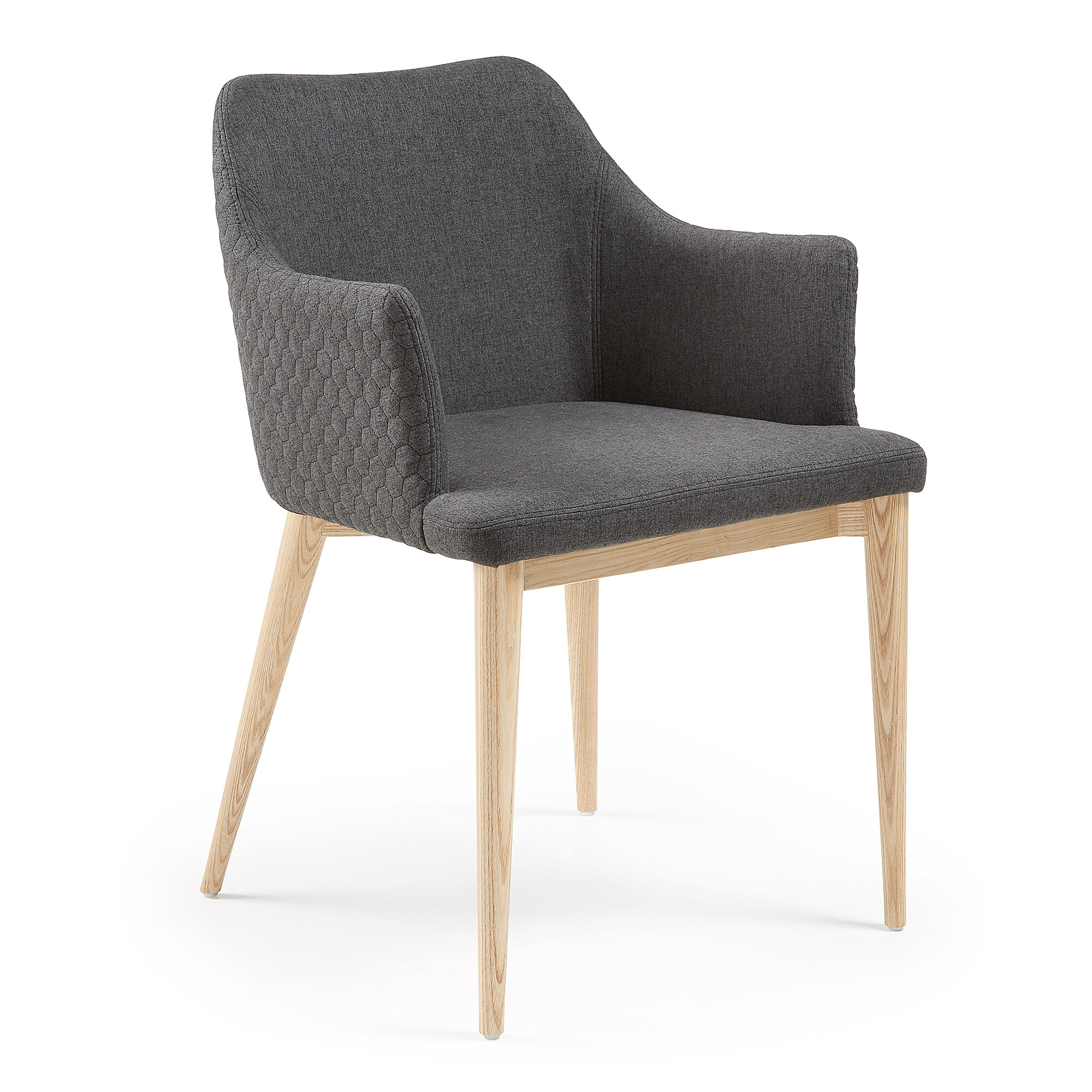 Kave Home eetkamerstoel 'Croft' stof, kleur donkergrijs