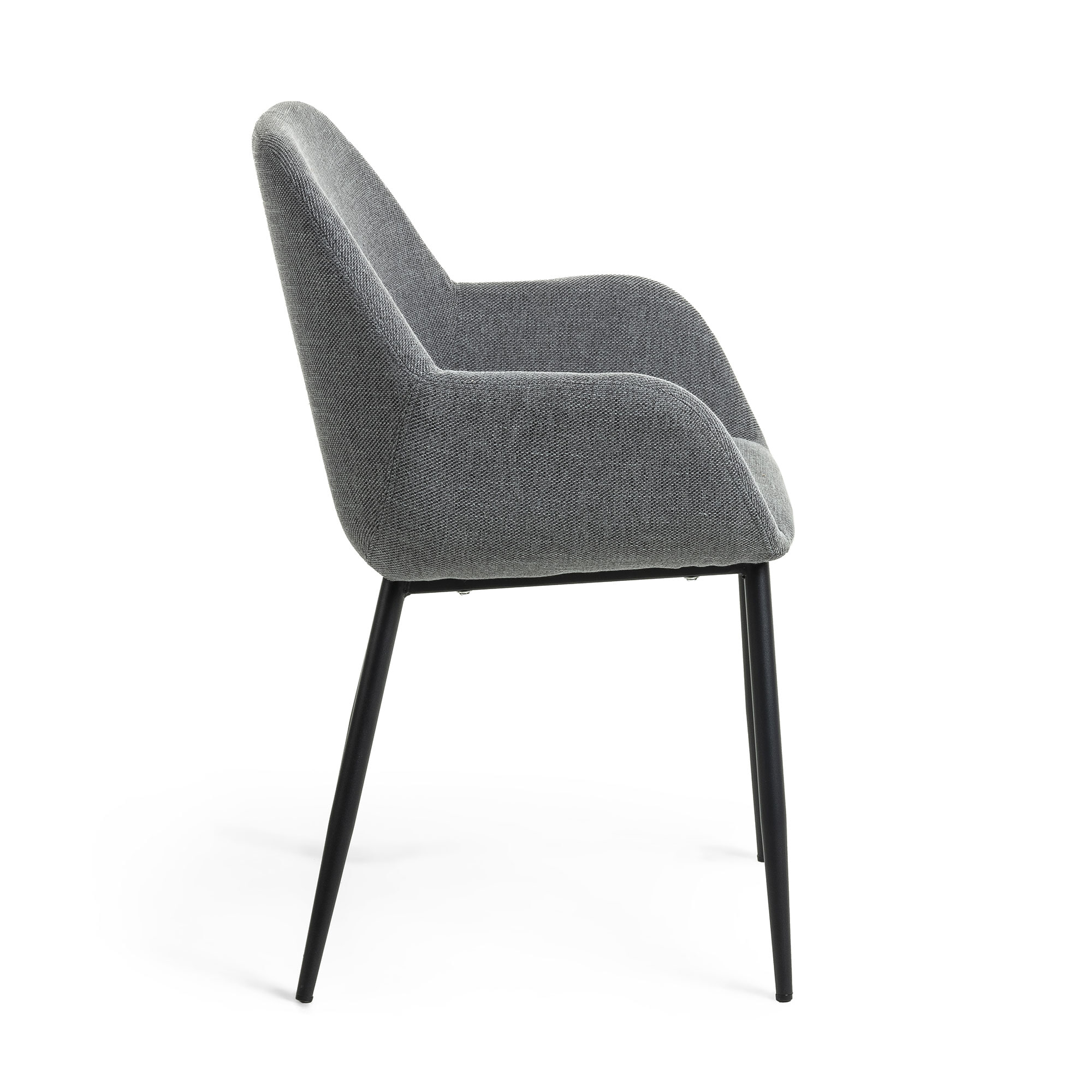 Kave Home Eetkamerstoel 'Konna', kleur Donkergrijs