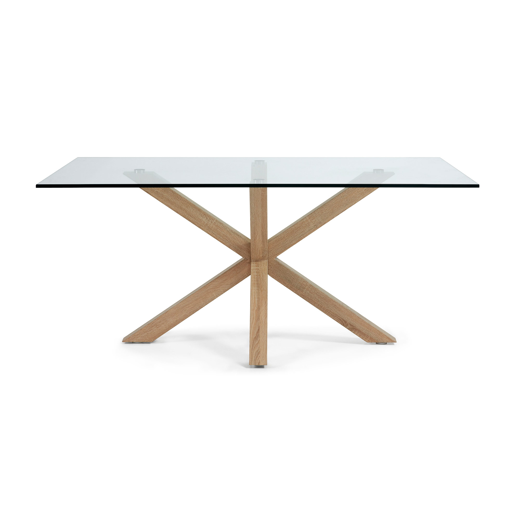 Kave Home Eettafel 'Argo' hout / glas, 160 x 90cm